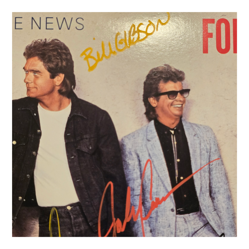 Huey Lewis and the News  - Fore! -  signed lp by 6 band members