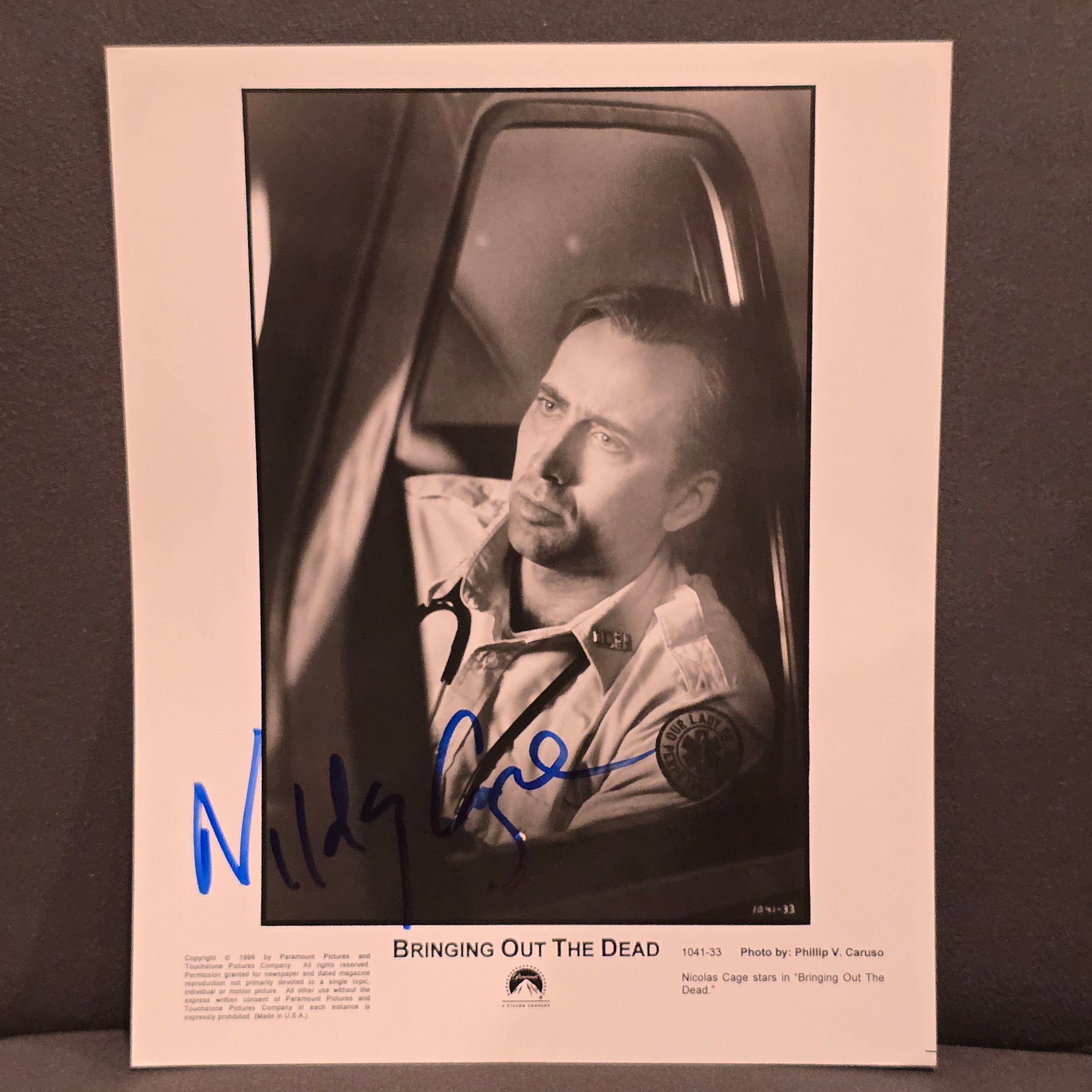 Nicolas Cage signed press photo Bringing out the dead 1999,  Original, Vintage, Great Gifts, 60s 80s 90s