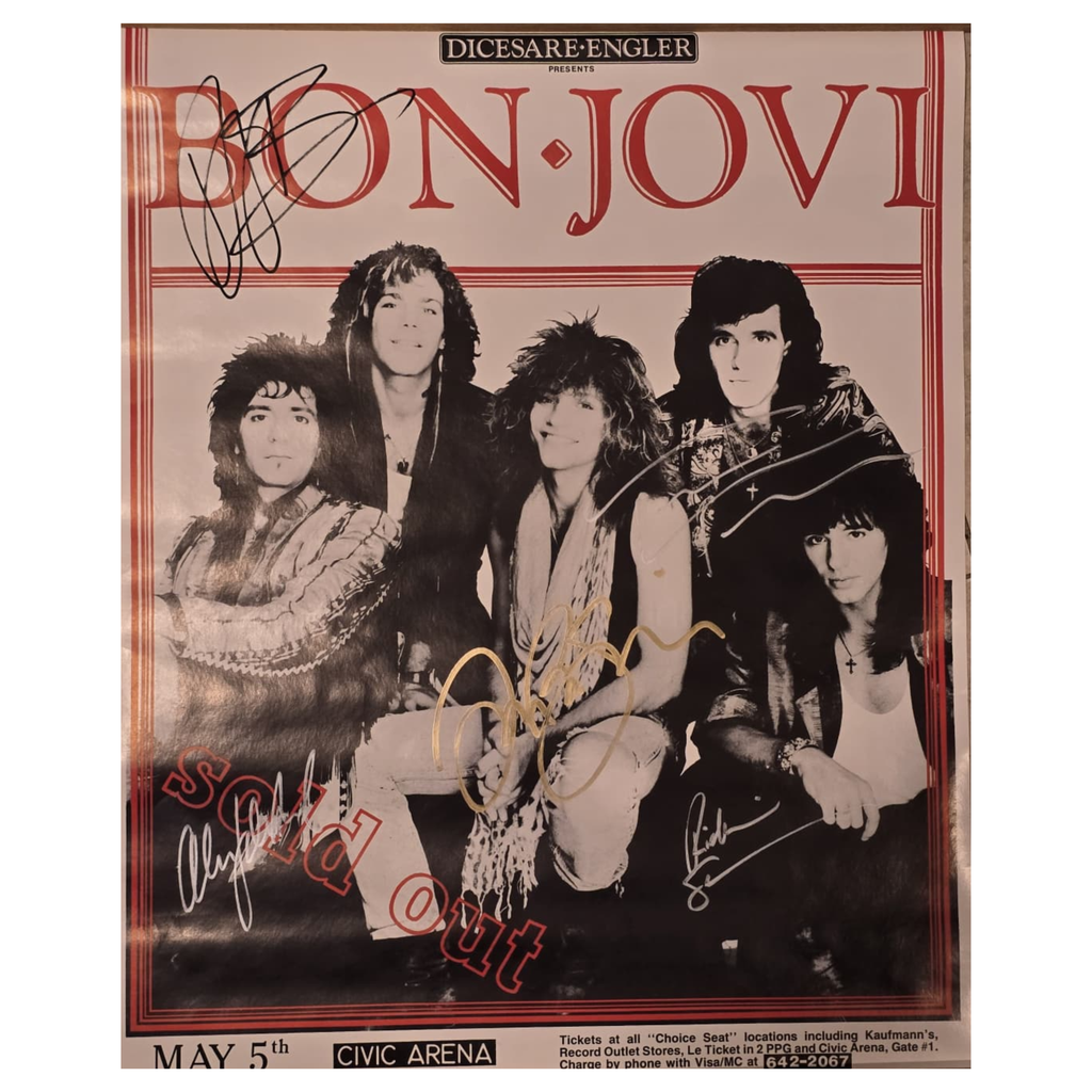 Bon Jovi - Slippery When Wet  - signed Event Poster by all 5 members
