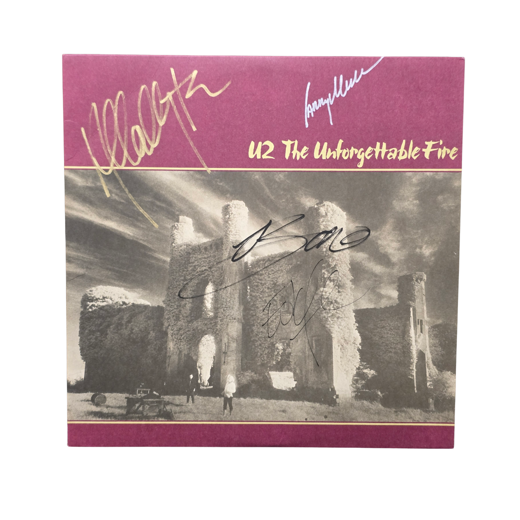 U2 - The Unforgettable Fire - signed lp by 4 band members