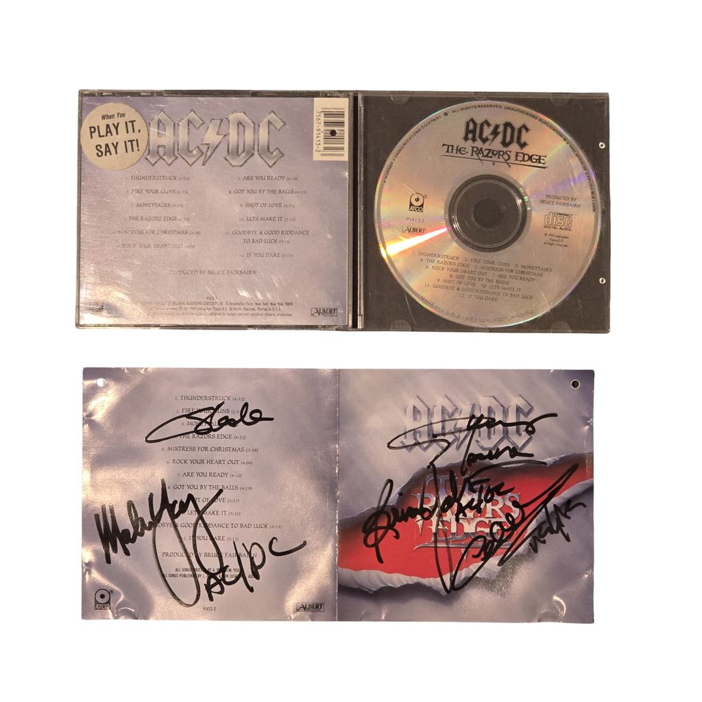 AC/DC -  Razors Edge - signed cd by 5 band members