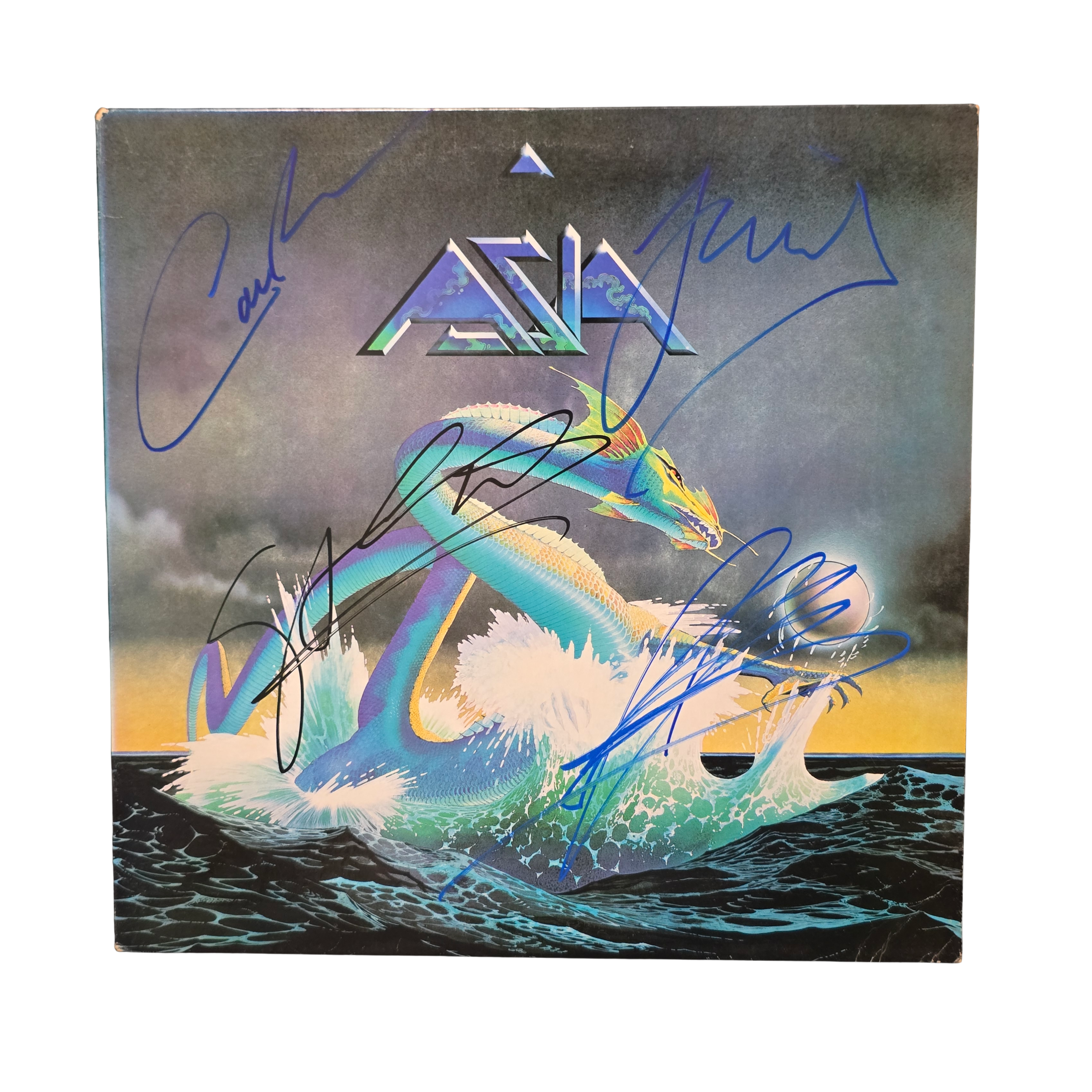 Asia - Self titled -  signed lp by 4 band members,
