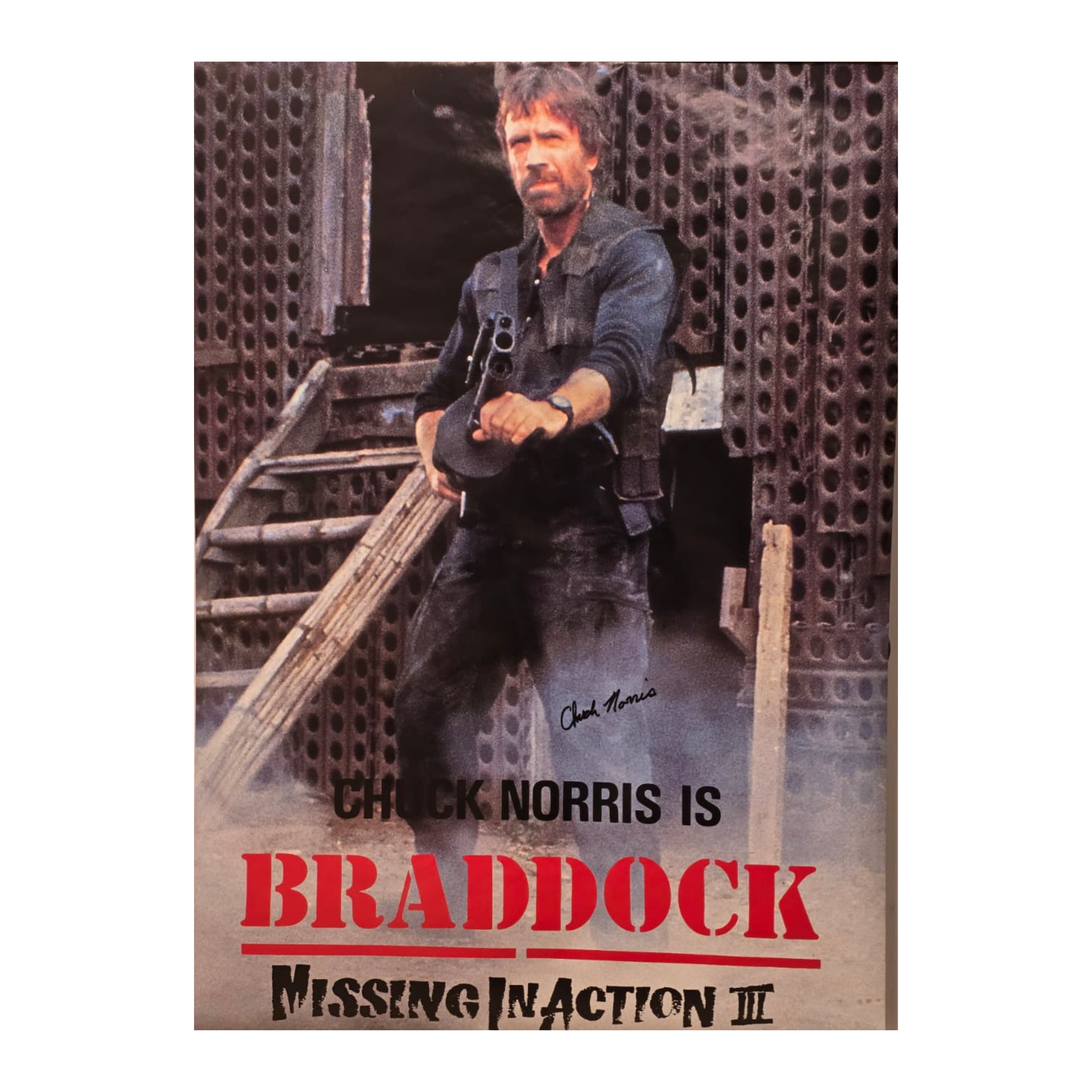 Chuck Norris -  Braddock: Missing in Action III - signed Poster,