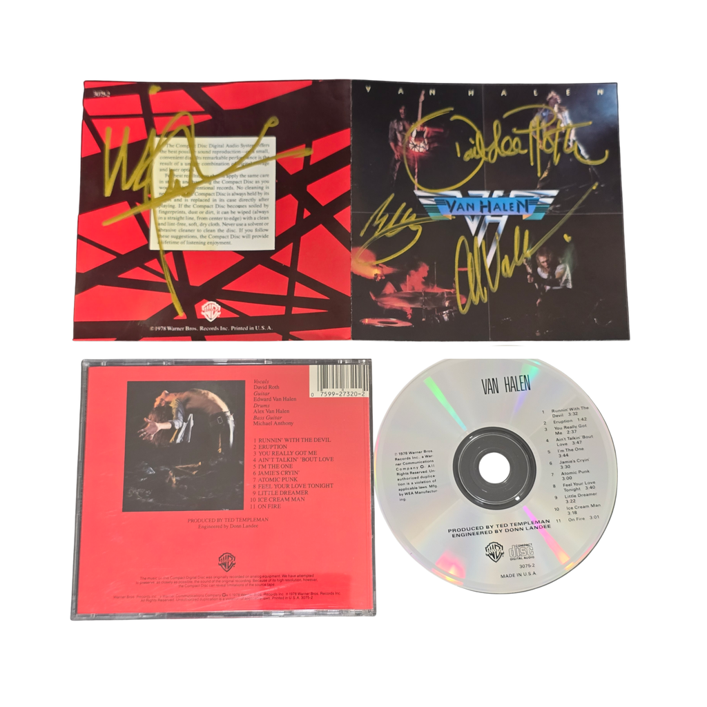 Van Halen - Signed cd - debut - signed cd by 4 band members