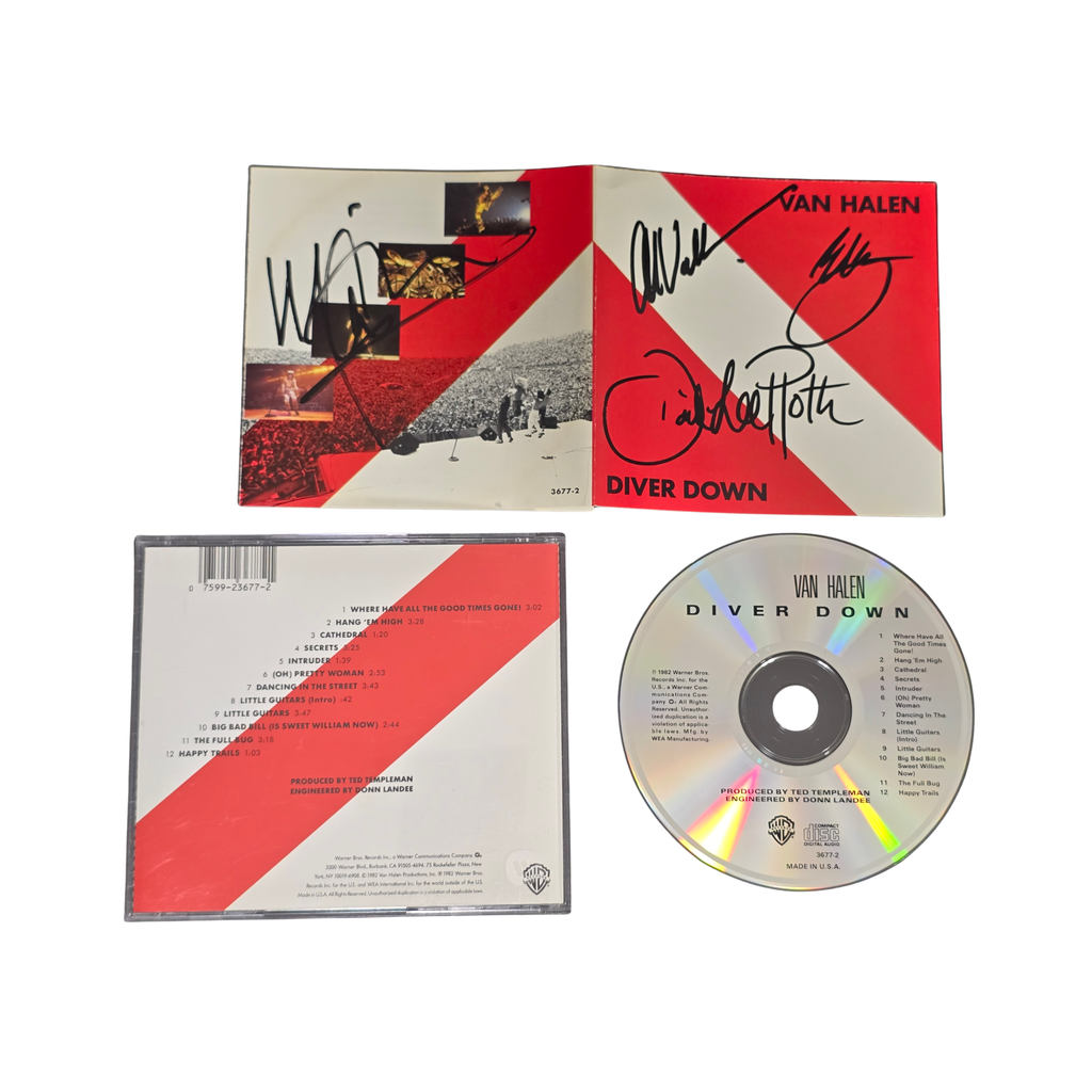 Van Halen -  Diver Down - signed cd by 4 band members
