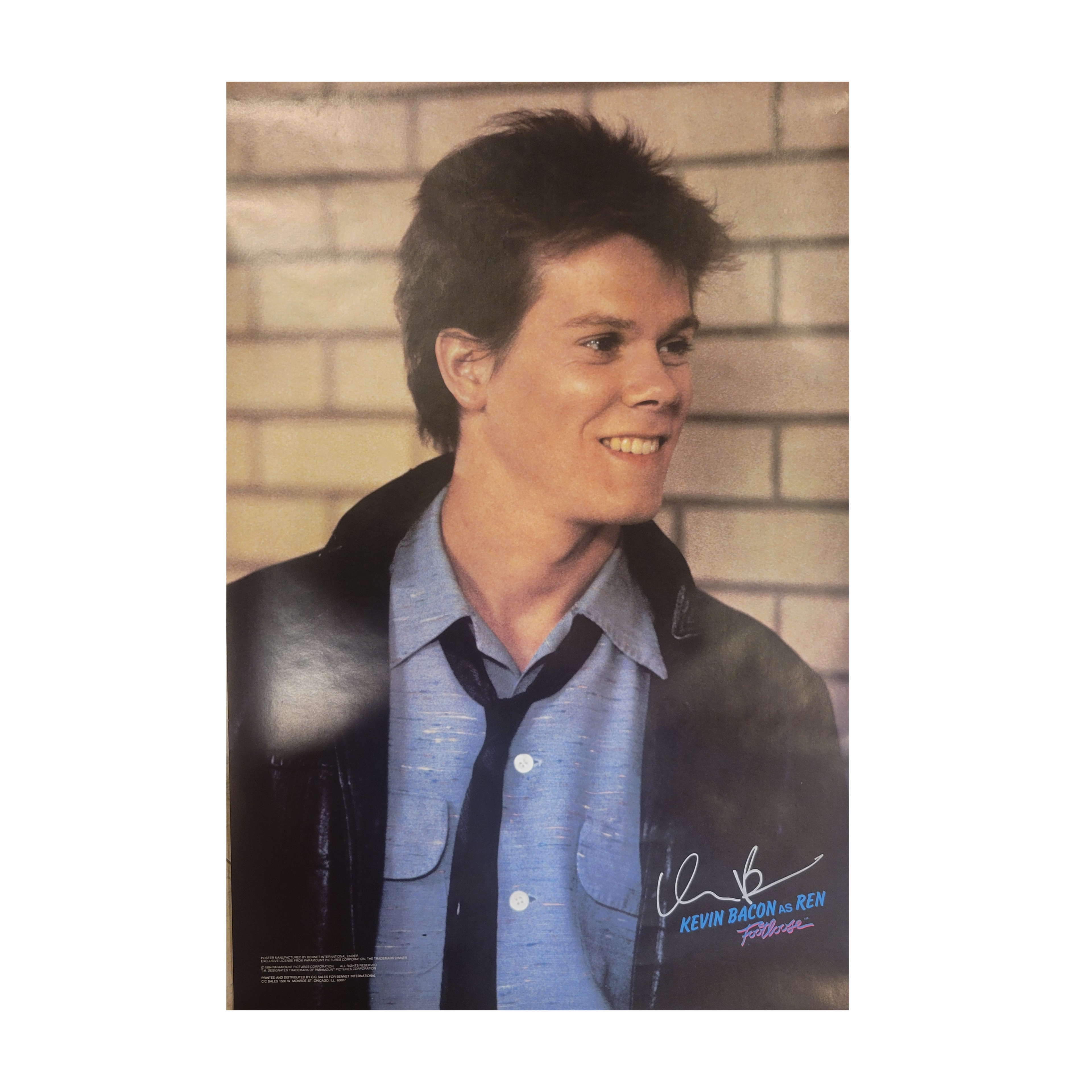 Kevin Bacon - Footloose 1984 - signed poster