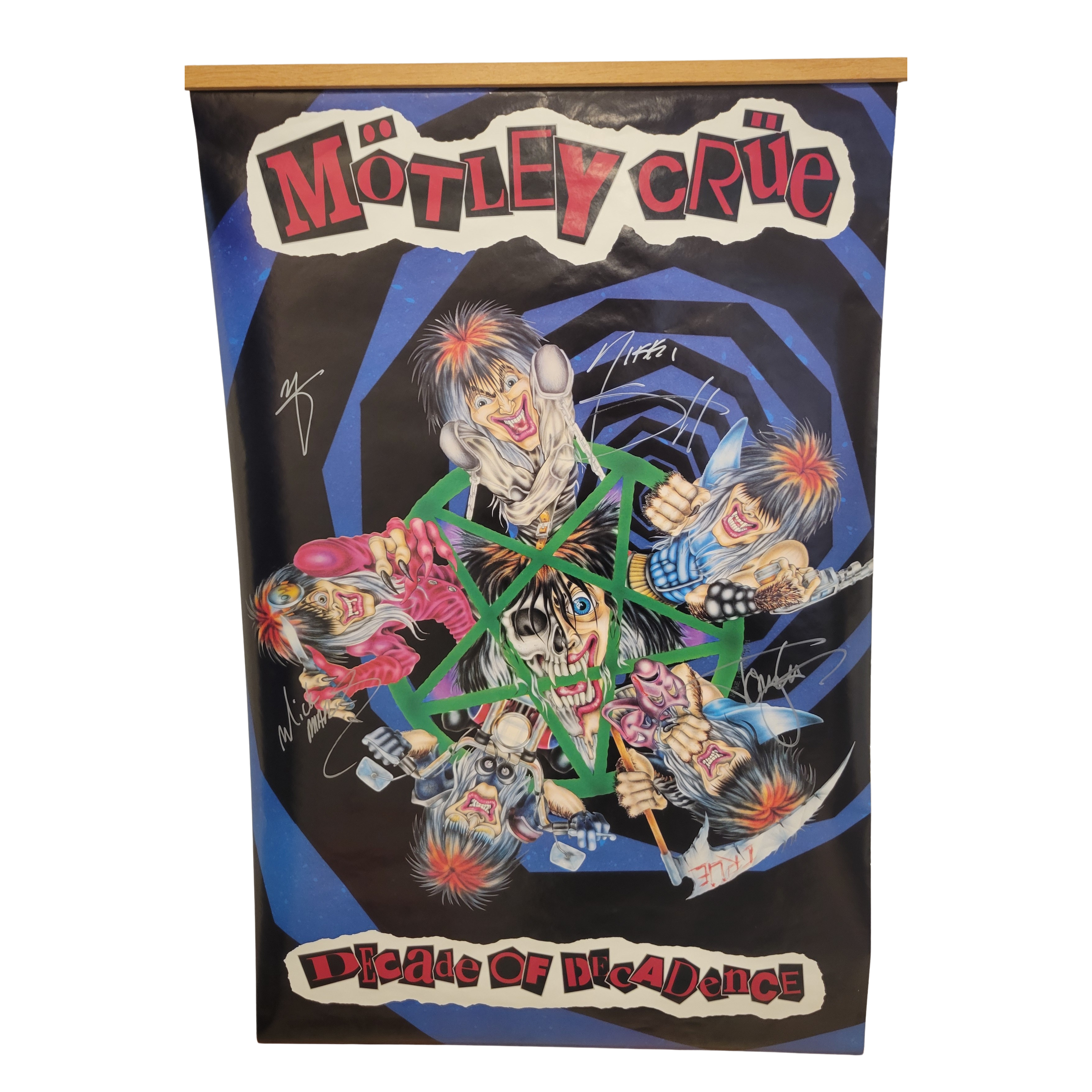 Motley Crue - Decade of Decadence - signed poster by all 4 band members