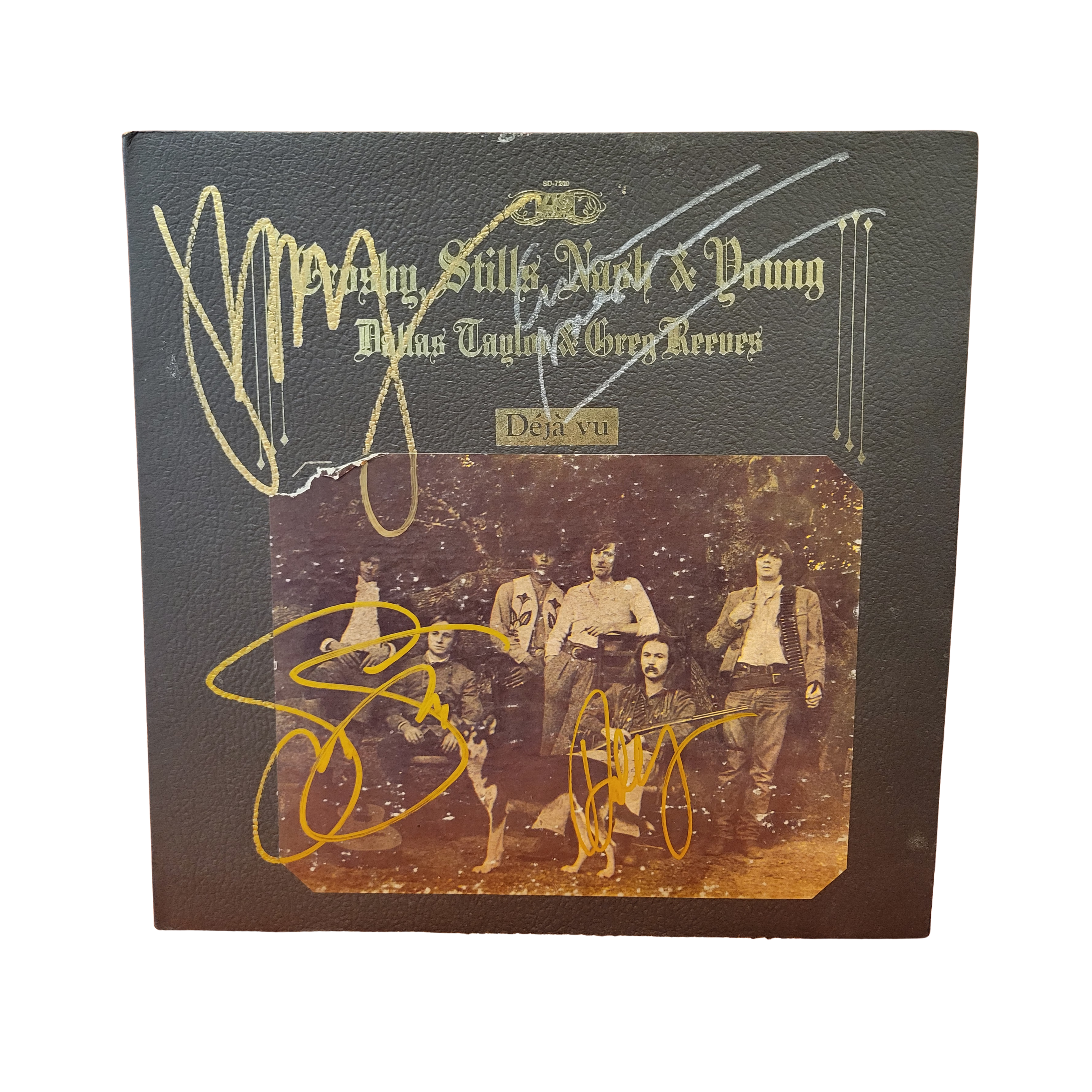 Crosby Stills Nash & Young  - Deja Vu - signed lp by 4 band members