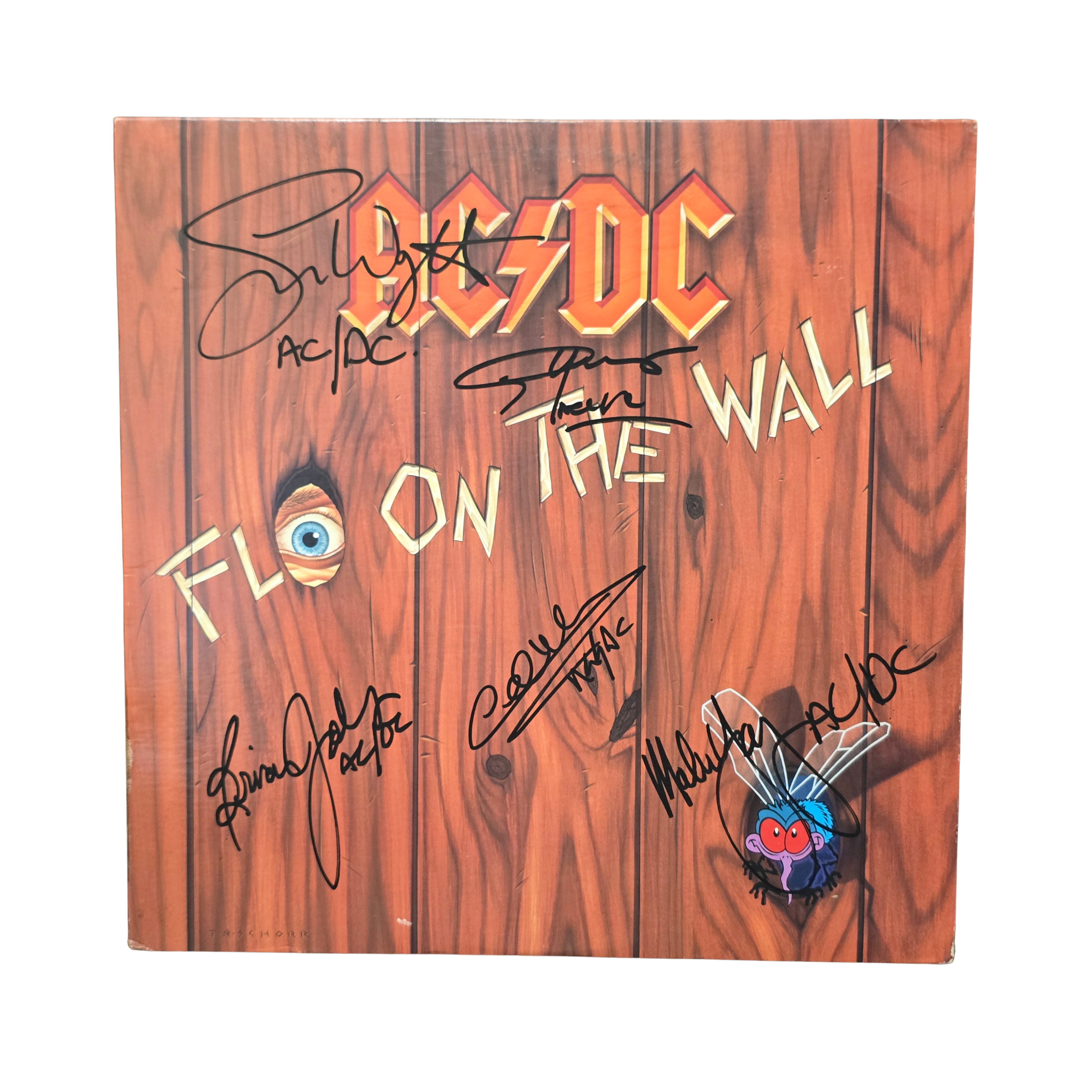 AC/DC -  Fly On The Wall RL Masterdisk - signed lp by 5 band members