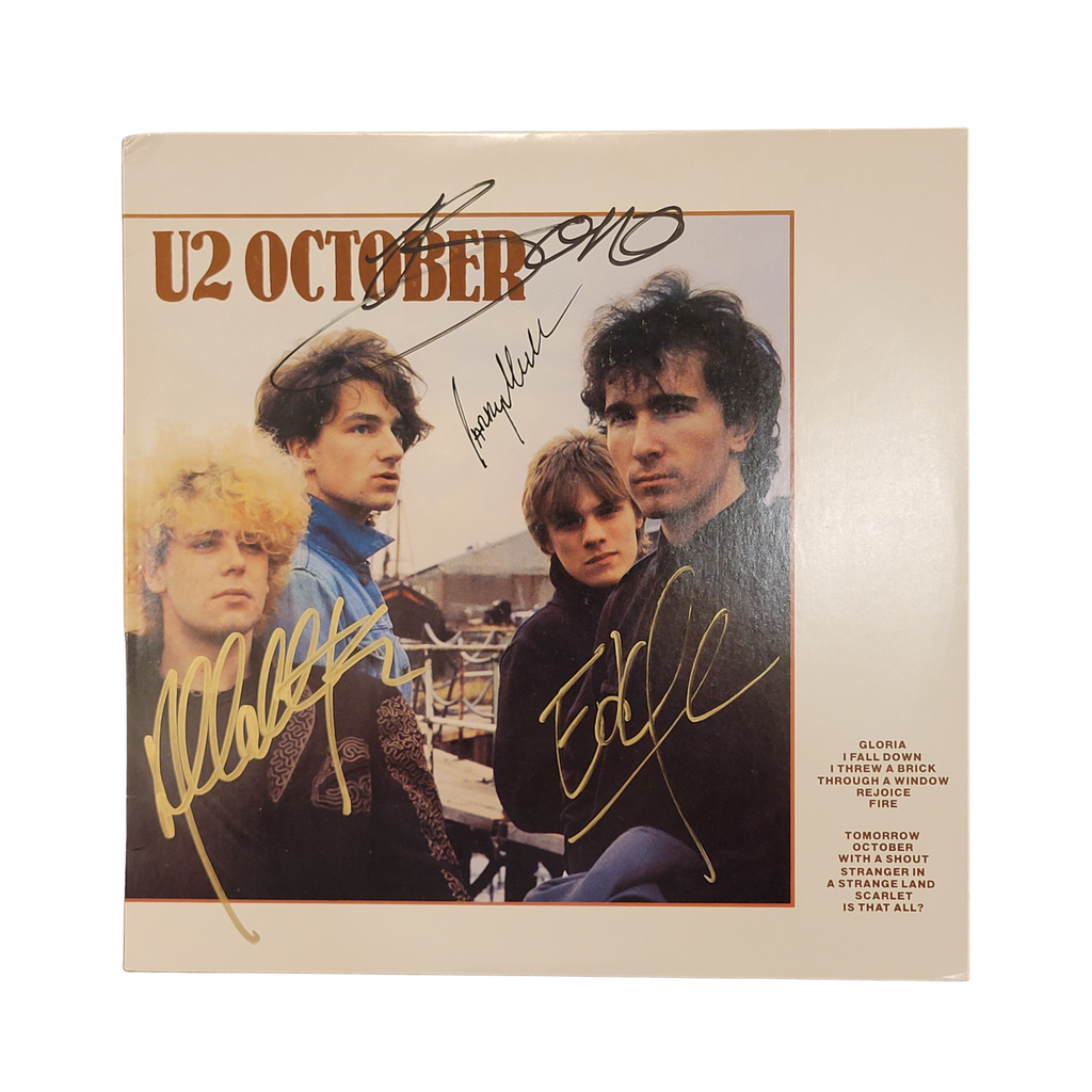 U2 - October - signed lp by 4 band members