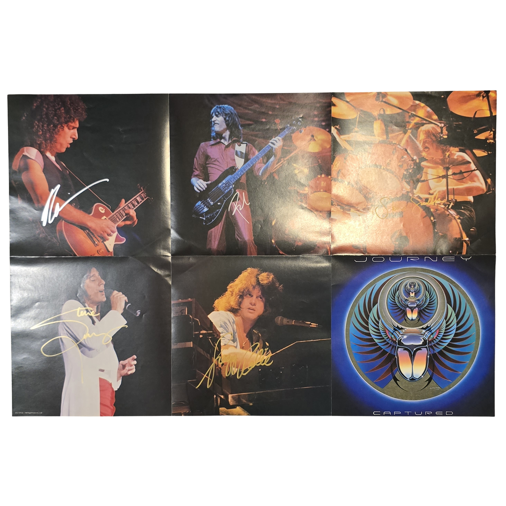 Journey - Captured 1981 - signed insert poster by all 5 members