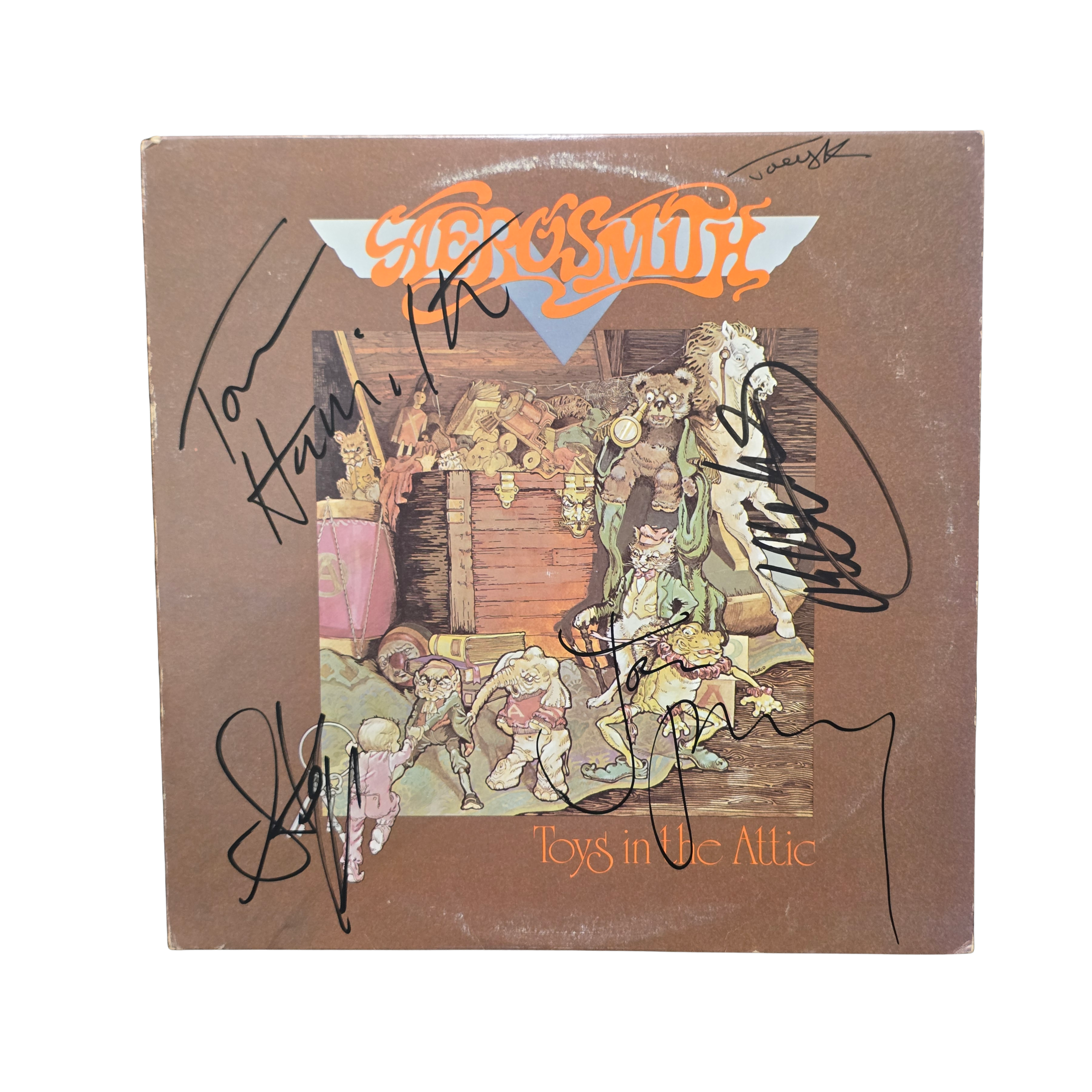 Aerosmith - Toys In The Attic Promo - signed lp by 5 band members