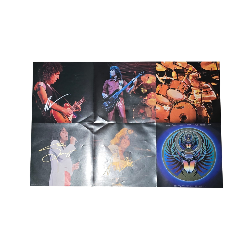 Journey - Captured 1981 - signed fold out insert by 5 band members