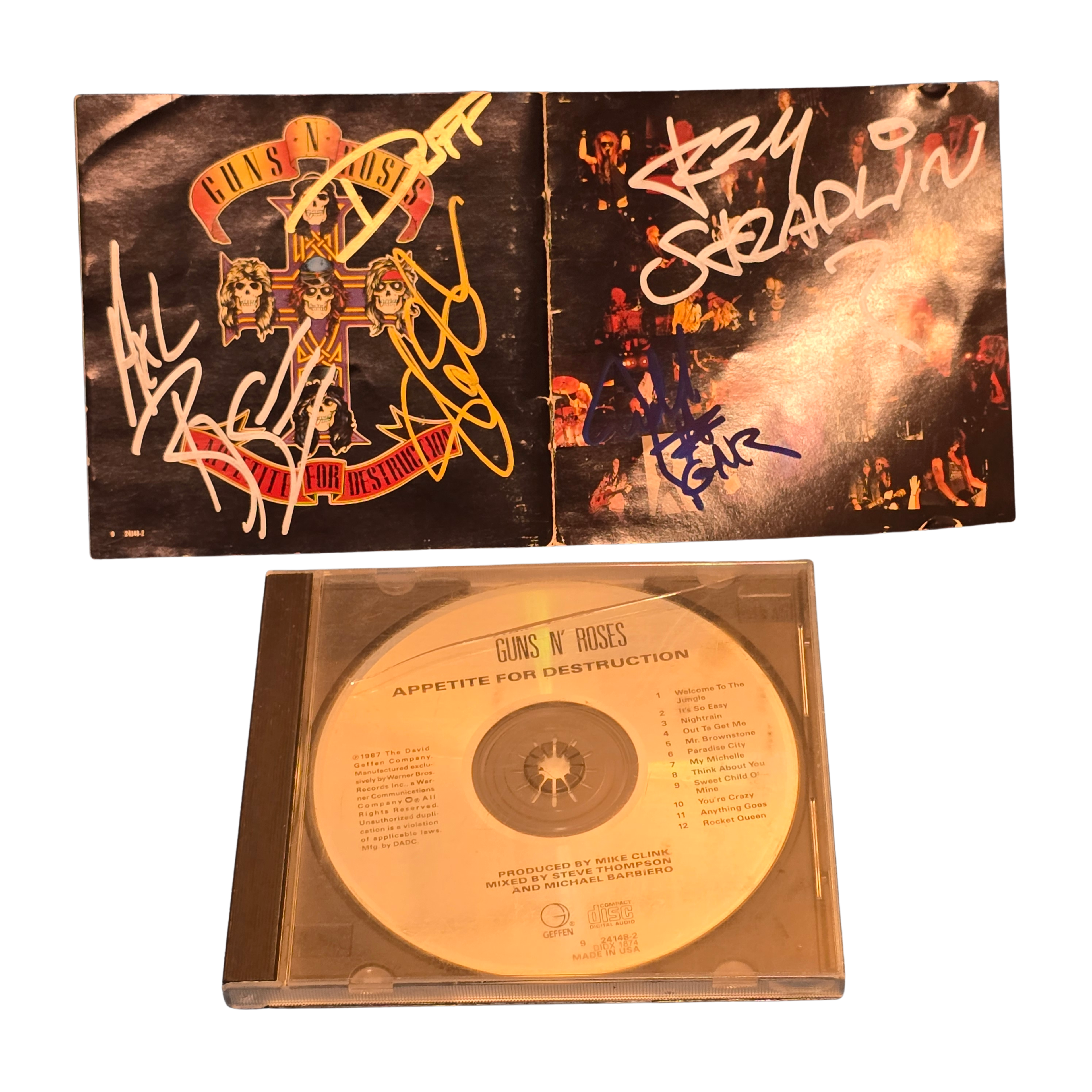 Guns N Rose - Appetite For Destruction -  signed cd by all 5 members