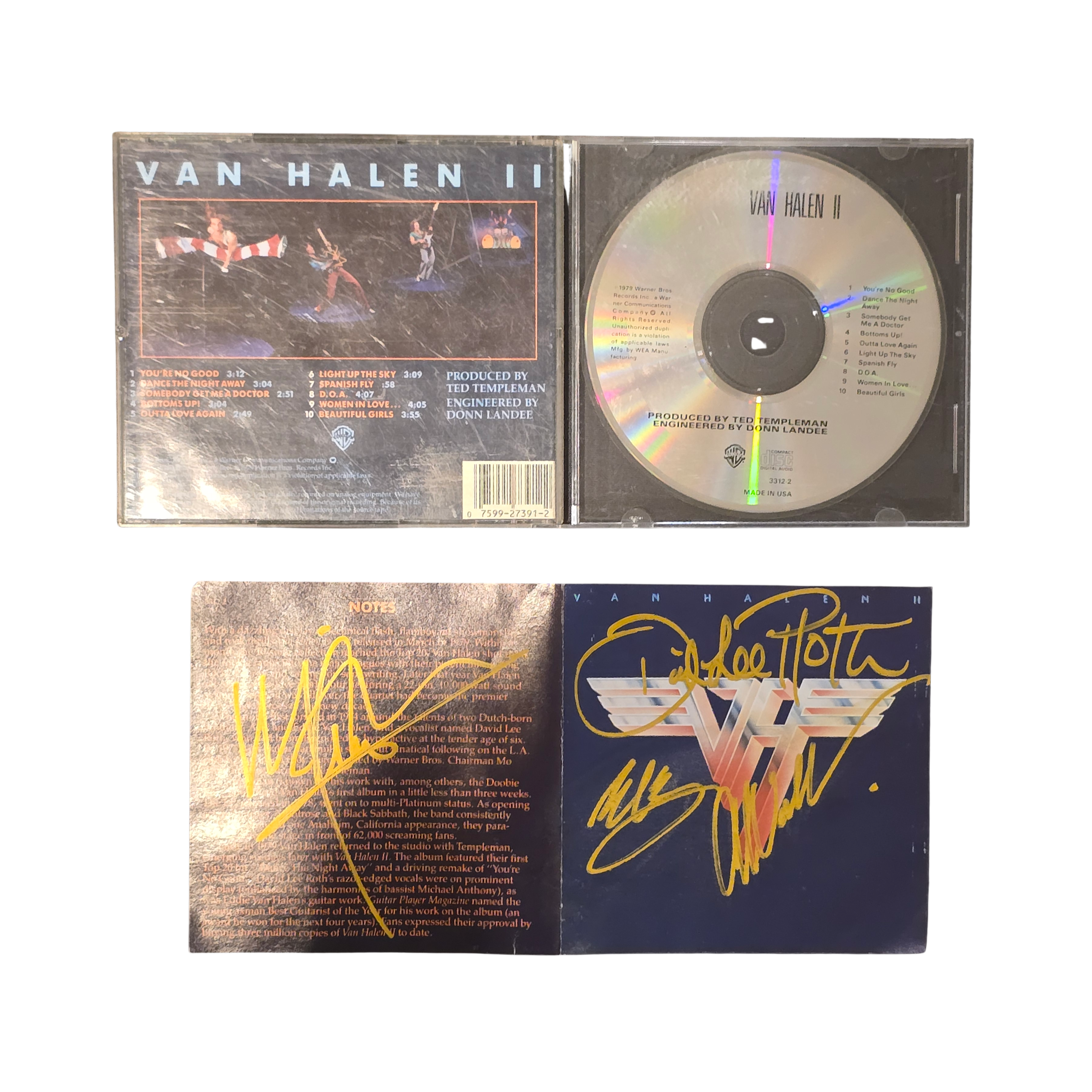 Van Halen - 2 - signed cd by 4 band members