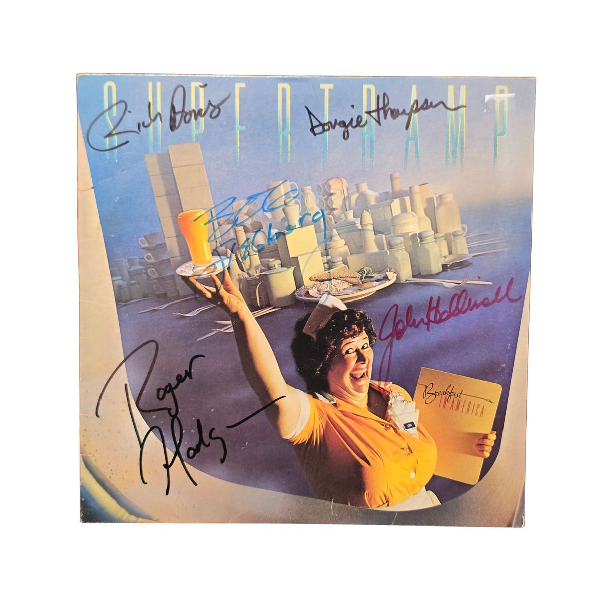 Supertramp - Breakfast In America - signed lp by 5 band members