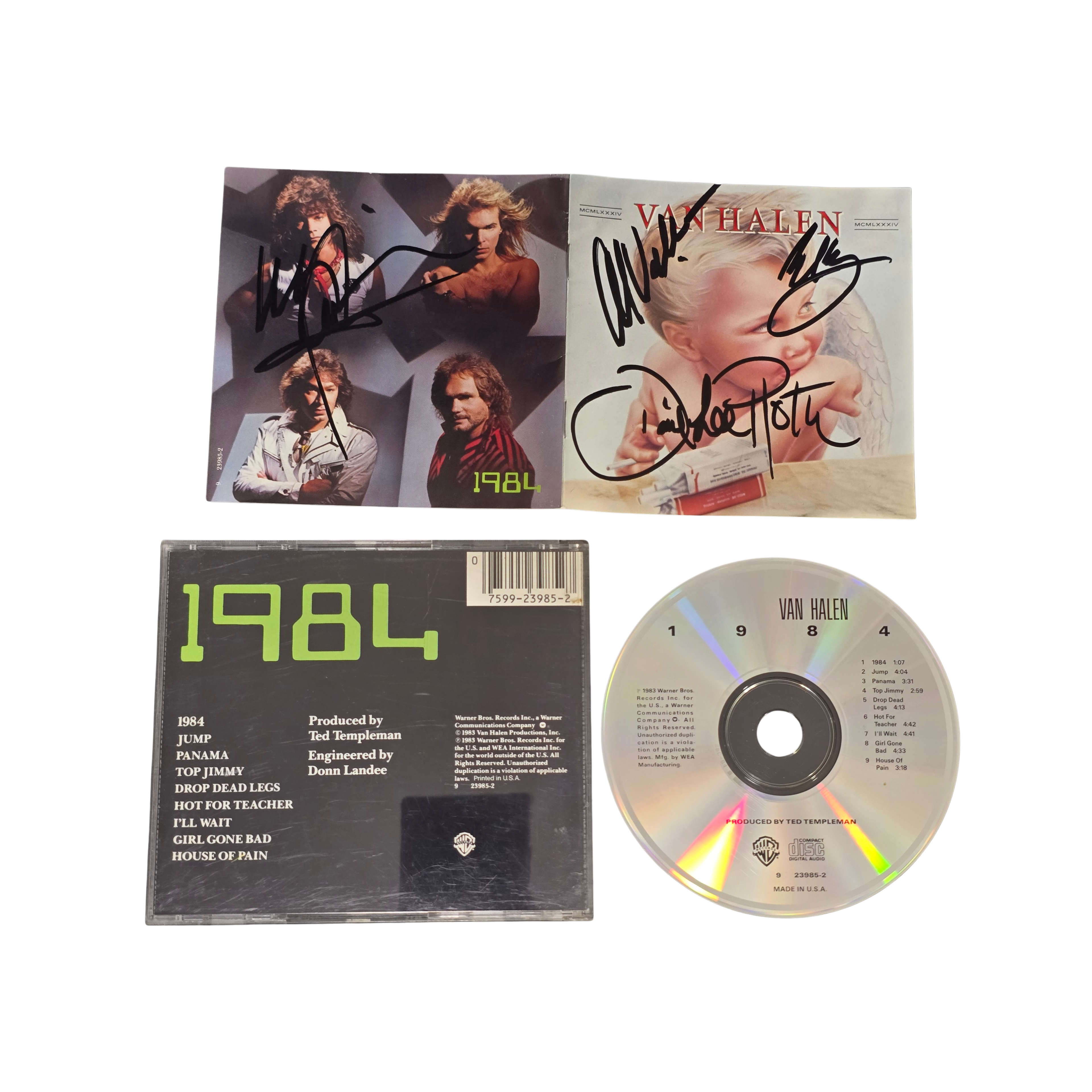 Van Halen - Signed cd - 1984 - signed cd by 4 band members