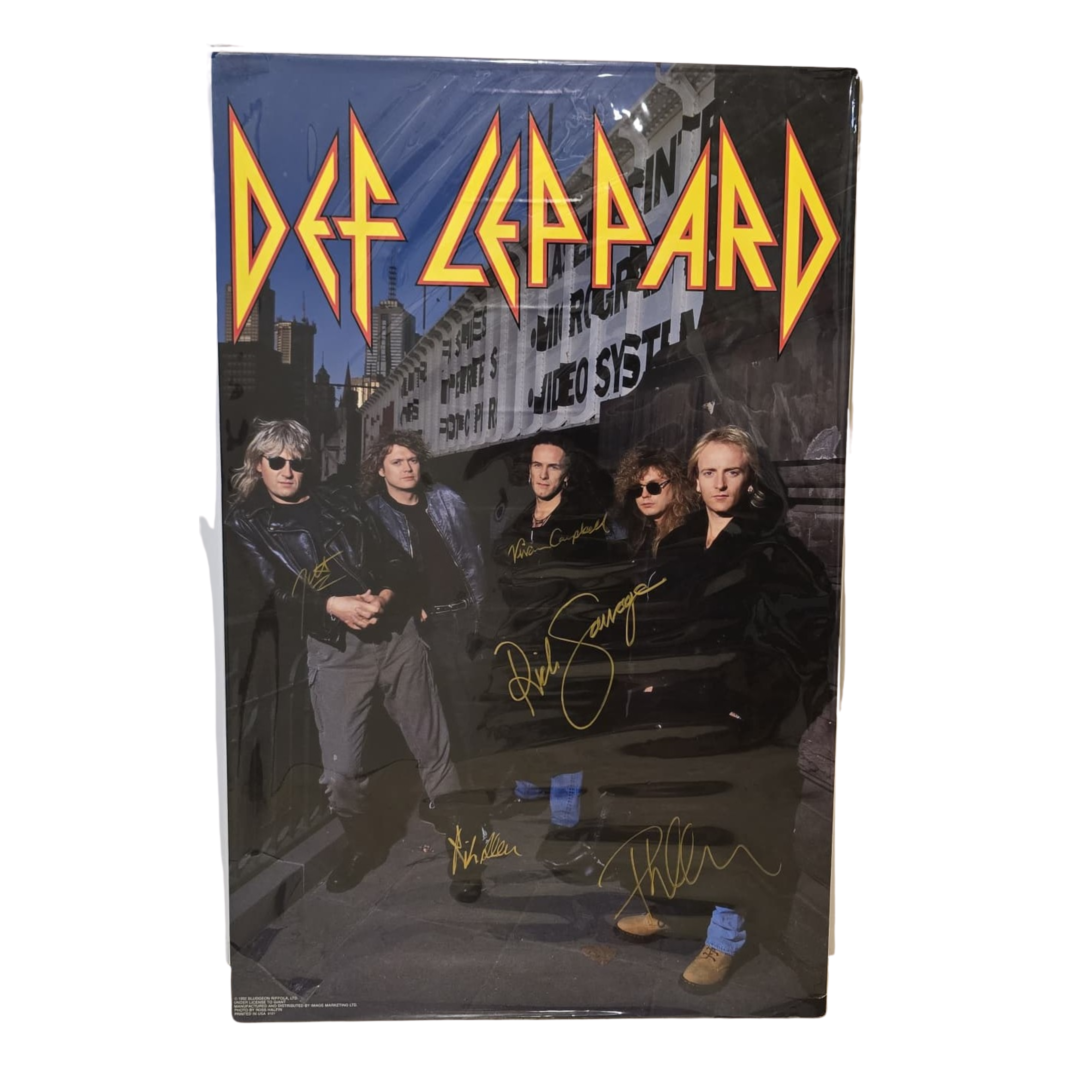 Def Leppard - 1992 - signed poster by all 5 members