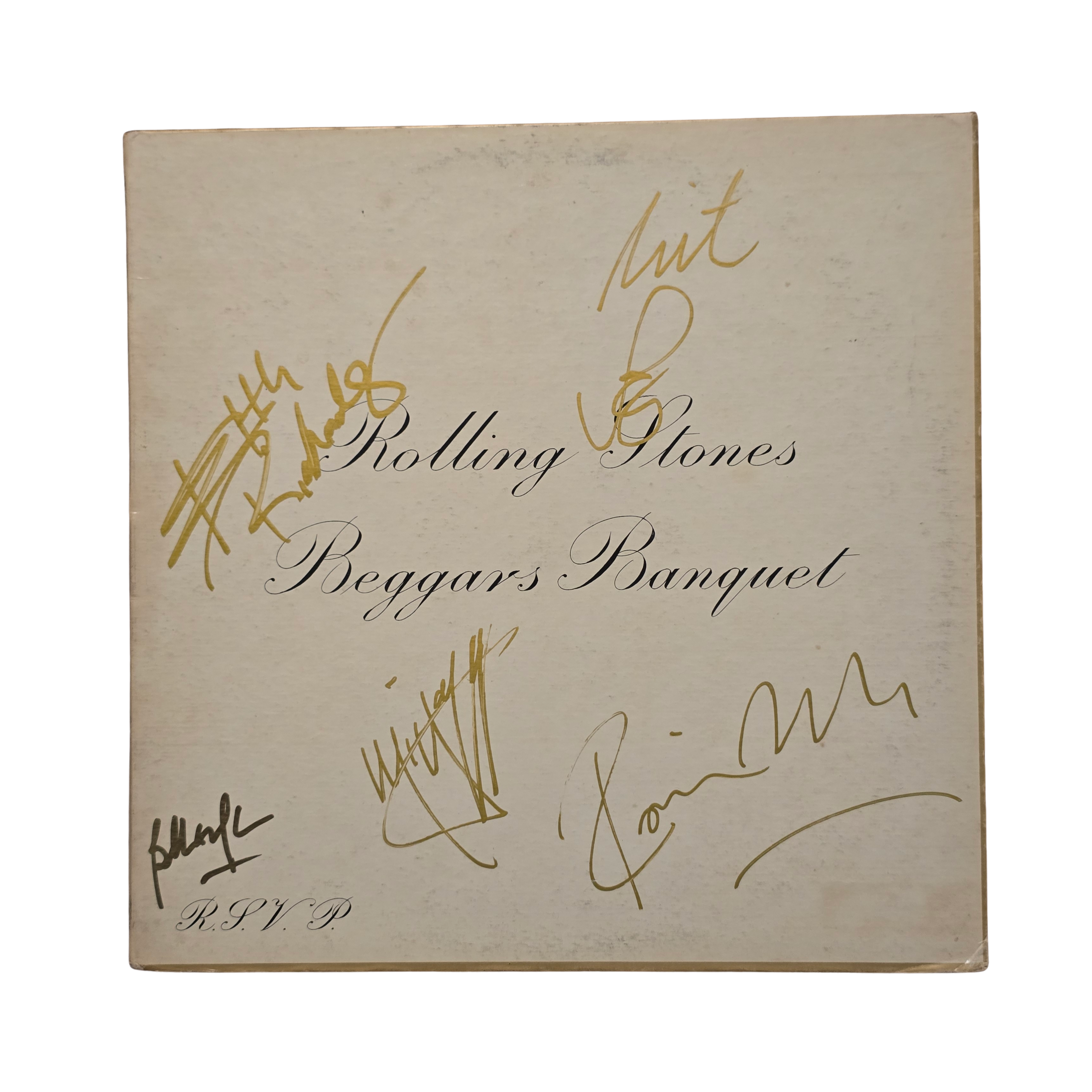 Rolling Stones - Beggars Banquet - signed lp by 5 band members