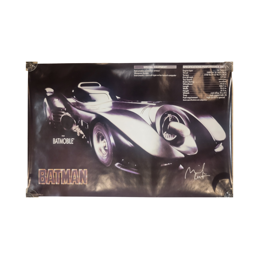 Batmobile - Michael Keaton, 1989, Batman - signed poster