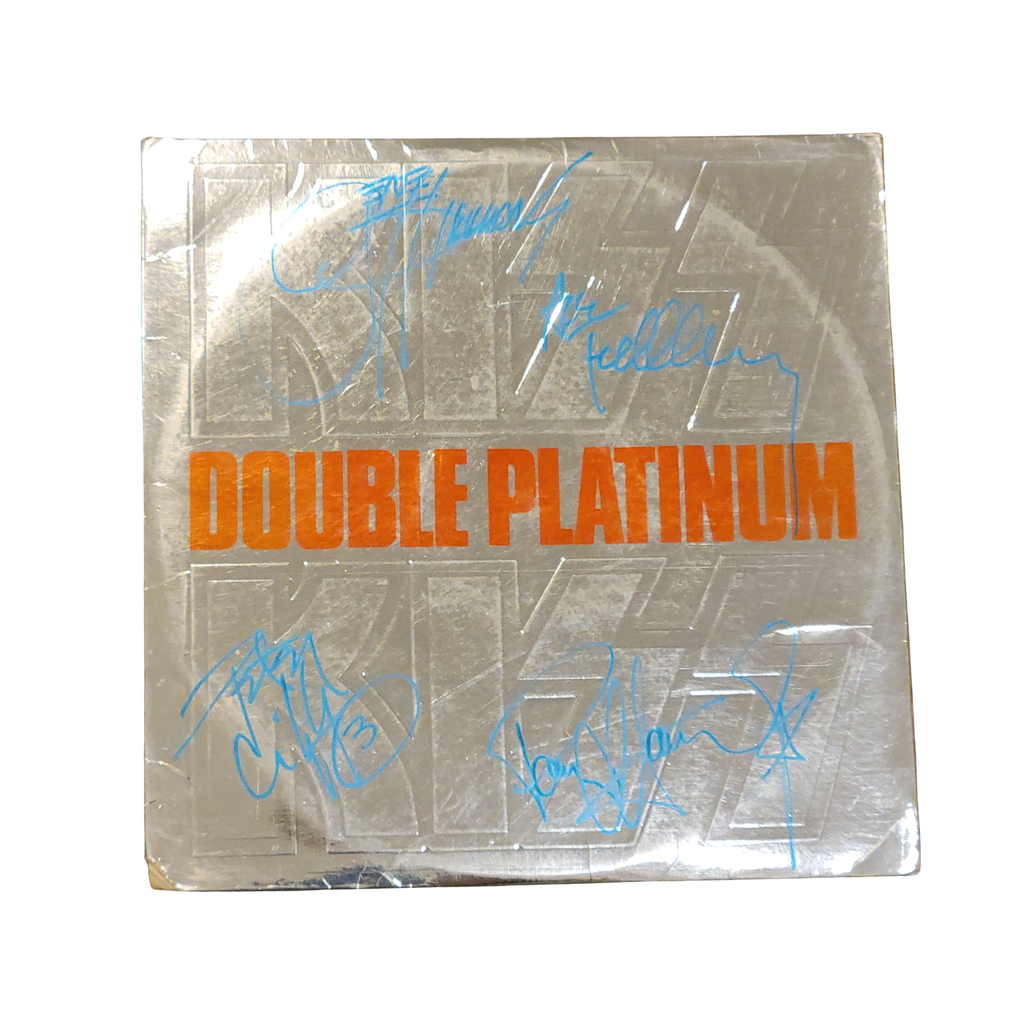Kiss  - Double Platinum - signed lp by 4 band members