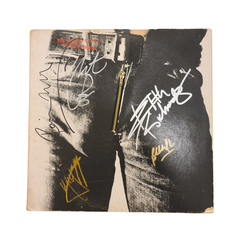 Rolling Stones - Sticky Fingers - signed lp by 5 band members