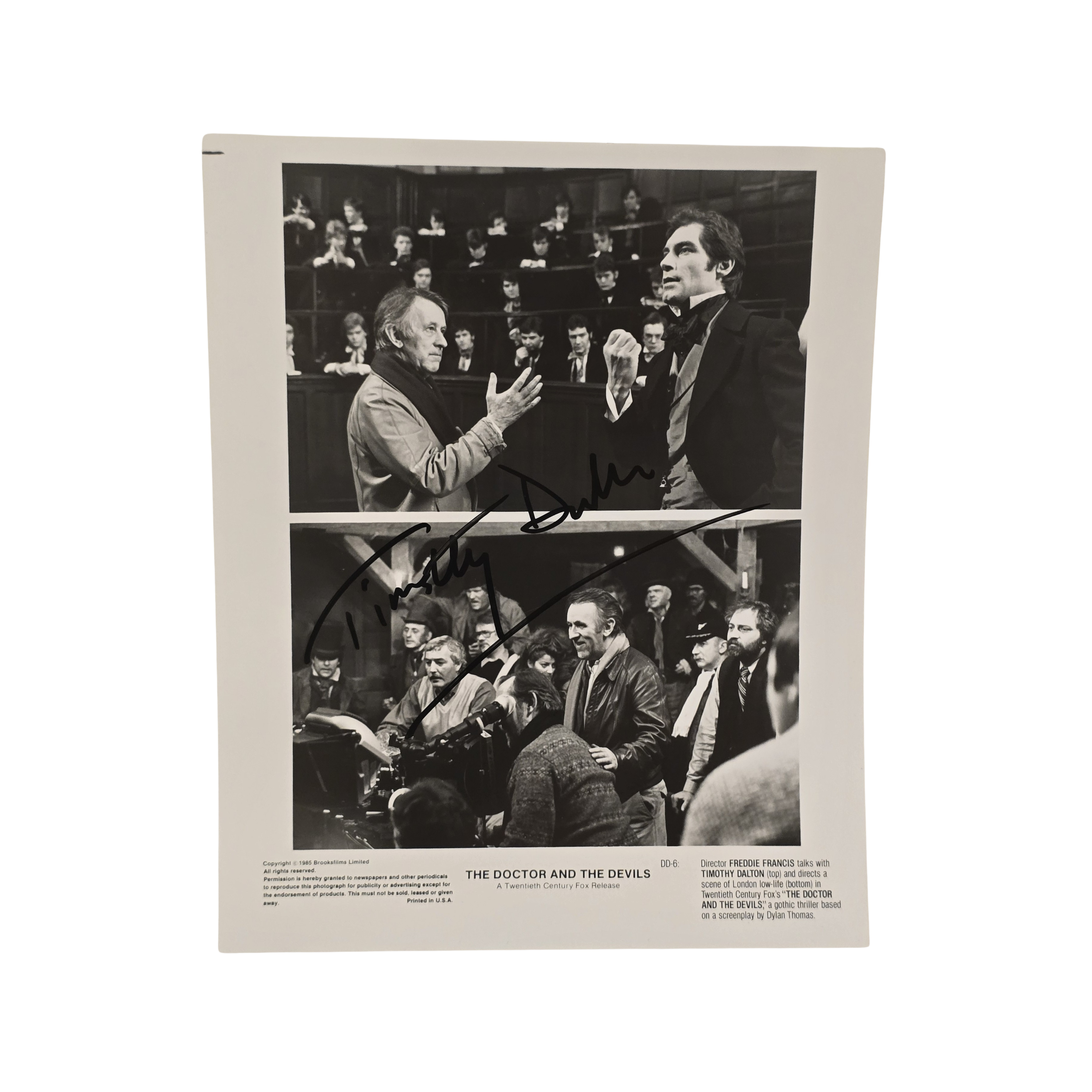 Timothy Dalton - the Doctor and Devils - signed press photo