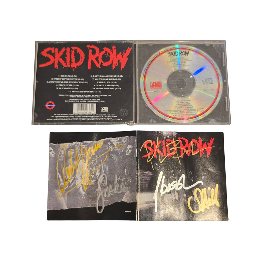 Skid row  - self-titled debut -  signed cd by 5 band members