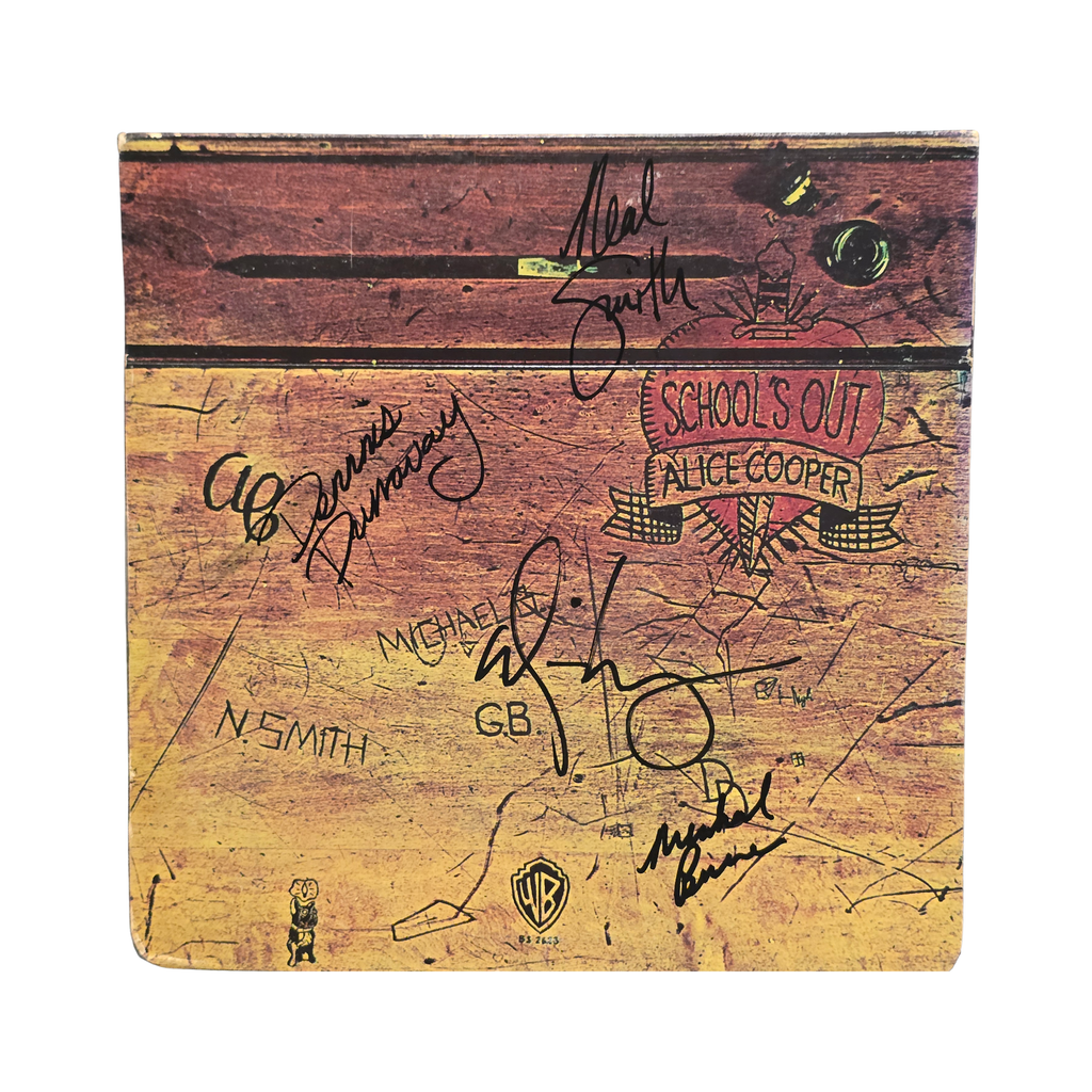 Alice Cooper -  Schools Out Green label - signed lp by 4 band members