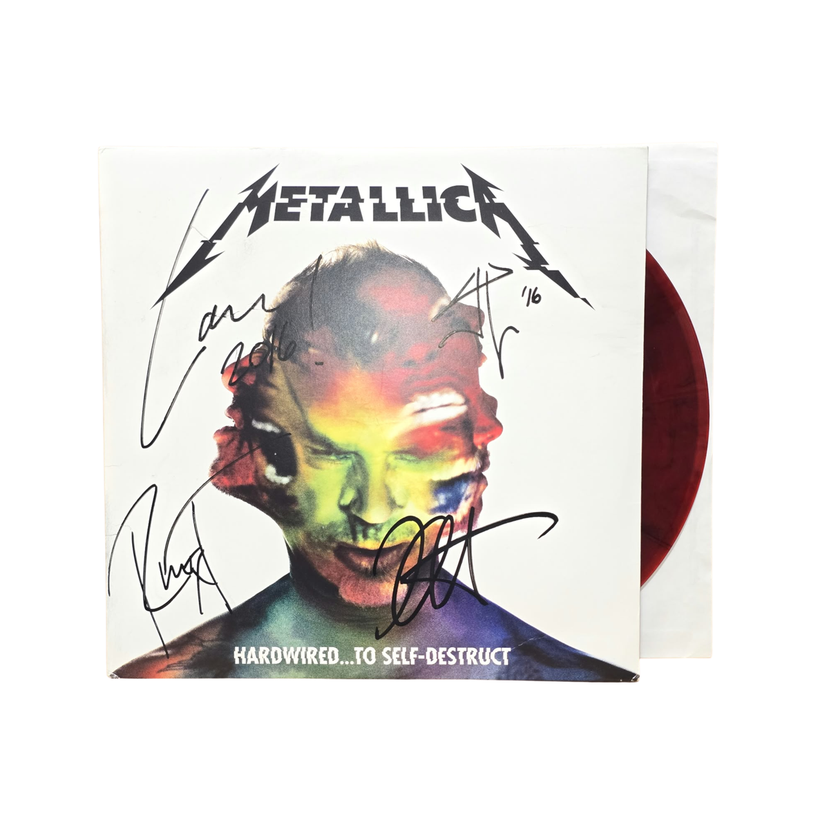Metallica - Hardwired Limited Edition Red Vinyl -  signed lp by 4 band members,
