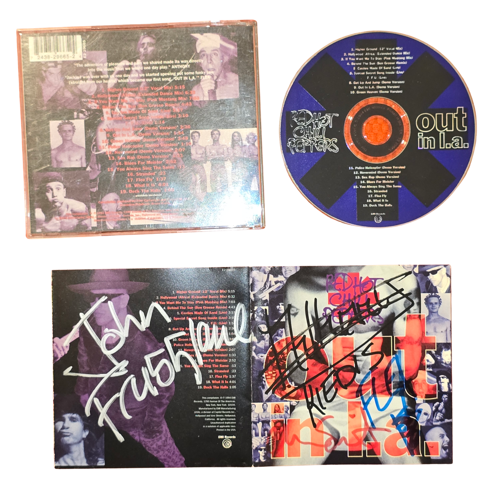 Red Hot Chili Peppers - Out In L.A - signed cd by 4  band members