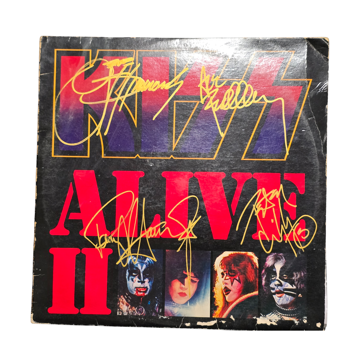 Kiss - Alive 2 - signed lp by 4 band members
