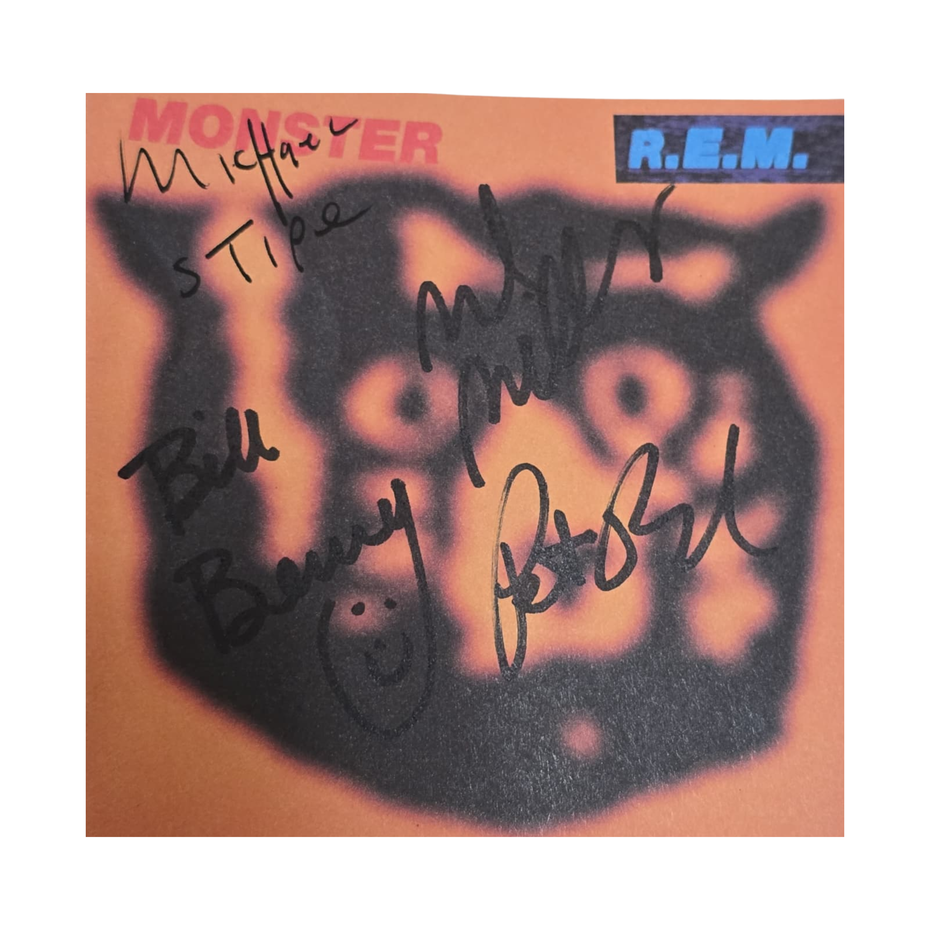 R.E.M. - Monster -  signed cd by 4 band members
