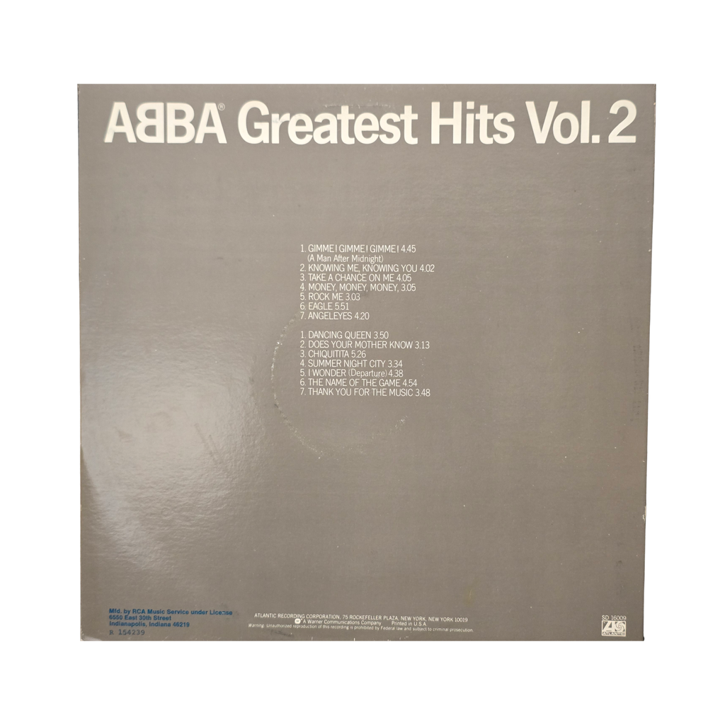 ABBA - Greatest Hits Volume 2 -  signed lp by 4 band members