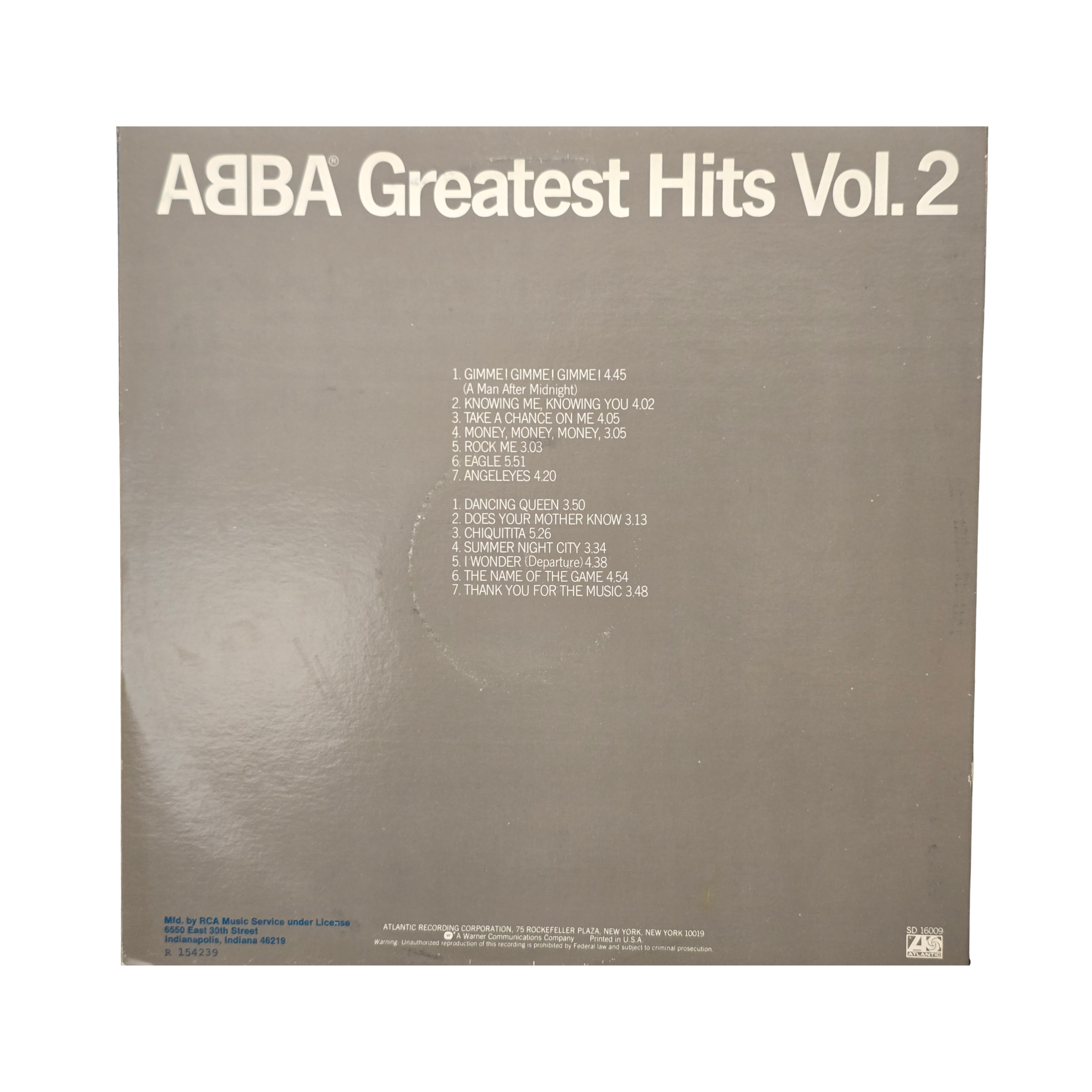 ABBA - Greatest Hits Volume 2 -  signed lp by 4 band members