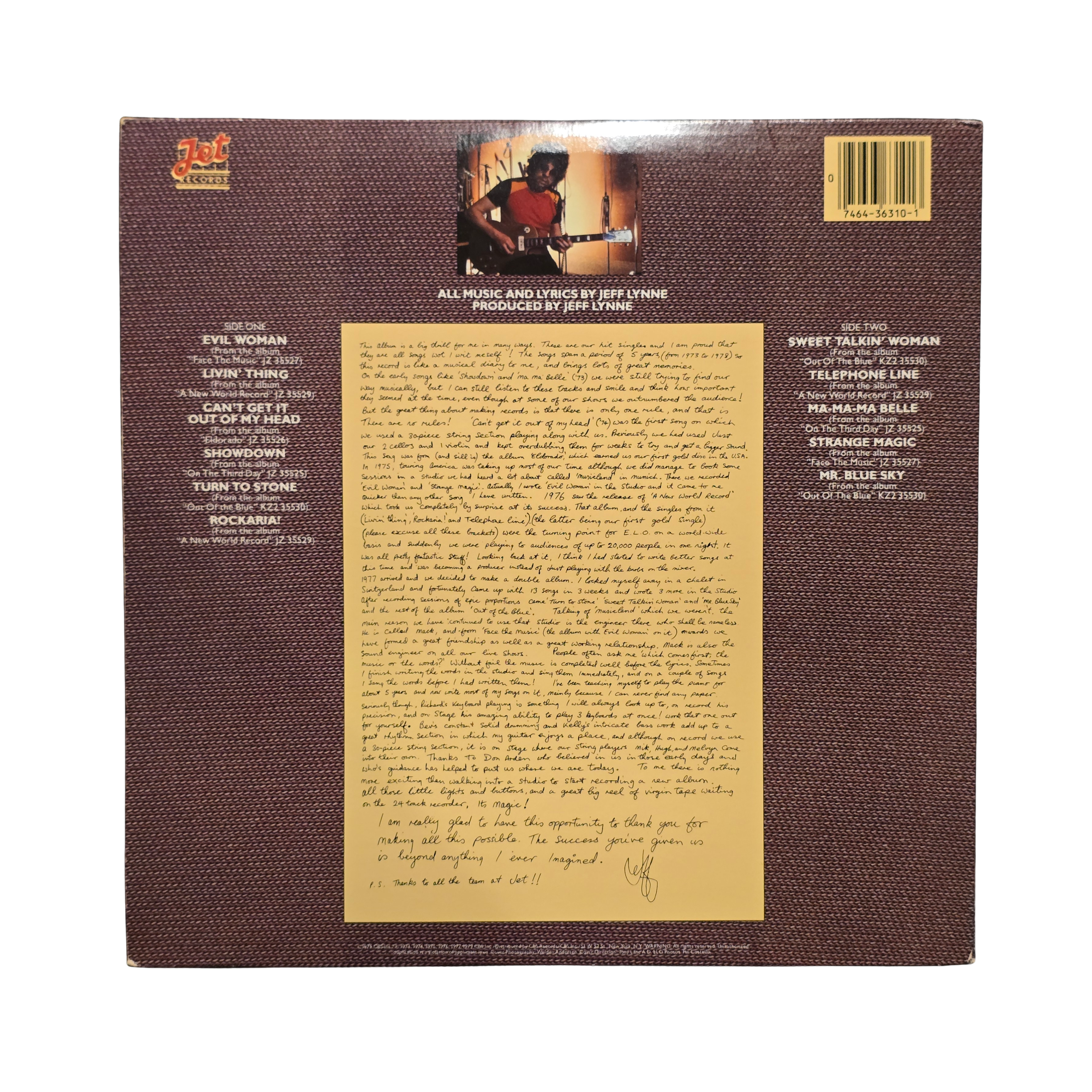 Electric Light Orchestra - Greatest Hits - signed lp by 7 band members