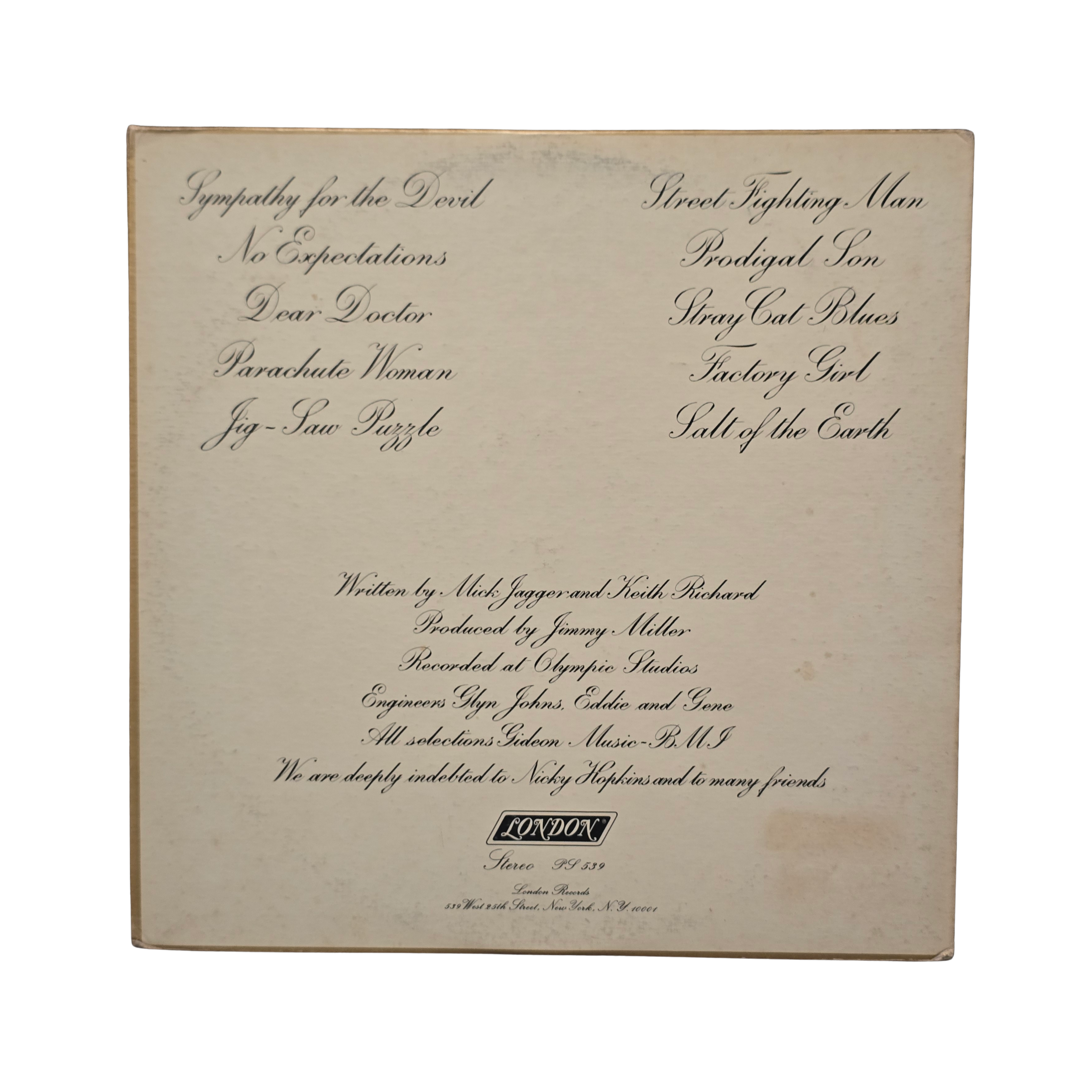 Rolling Stones - Beggars Banquet - signed lp by 5 band members