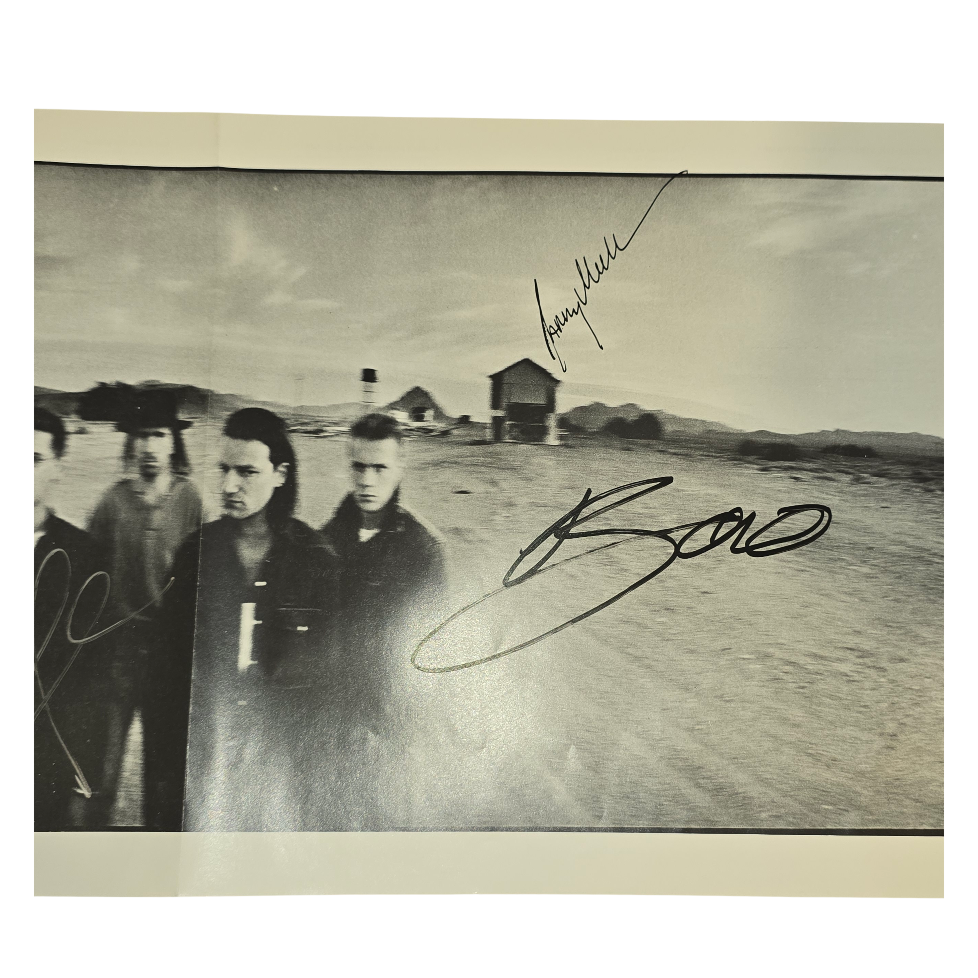 U2 - The  Joshua Tree -  signed insert poster by all 4 band members