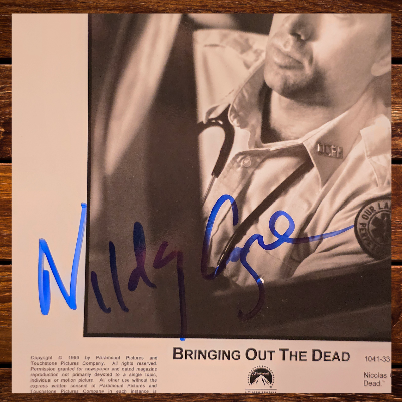 Nicolas Cage signed press photo Bringing out the dead 1999,  Original, Vintage, Great Gifts, 60s 80s 90s