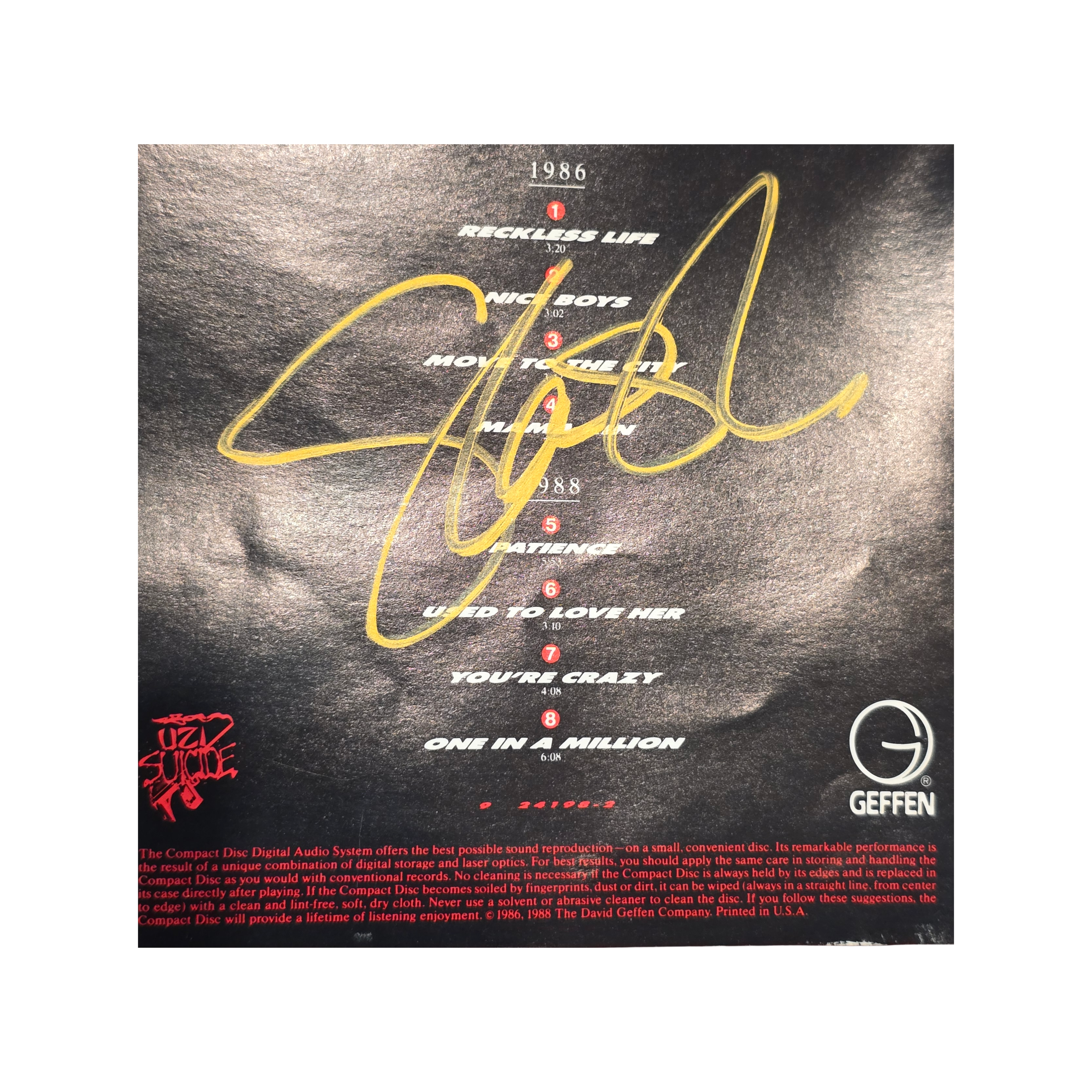 Guns N Roses - Lies - signed cd by 5 band members