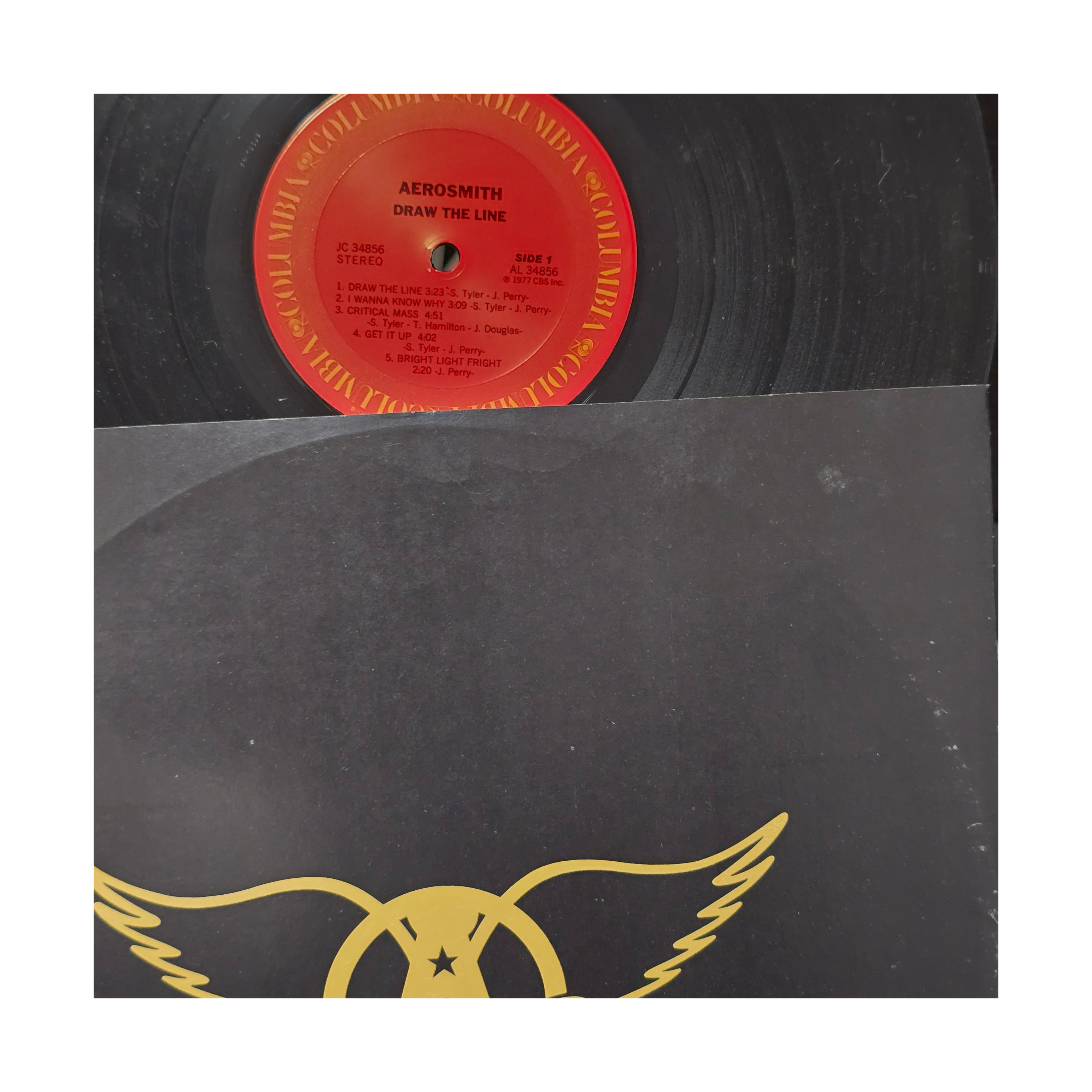 Aerosmith - Draw The Line - signed lp by 5 band members