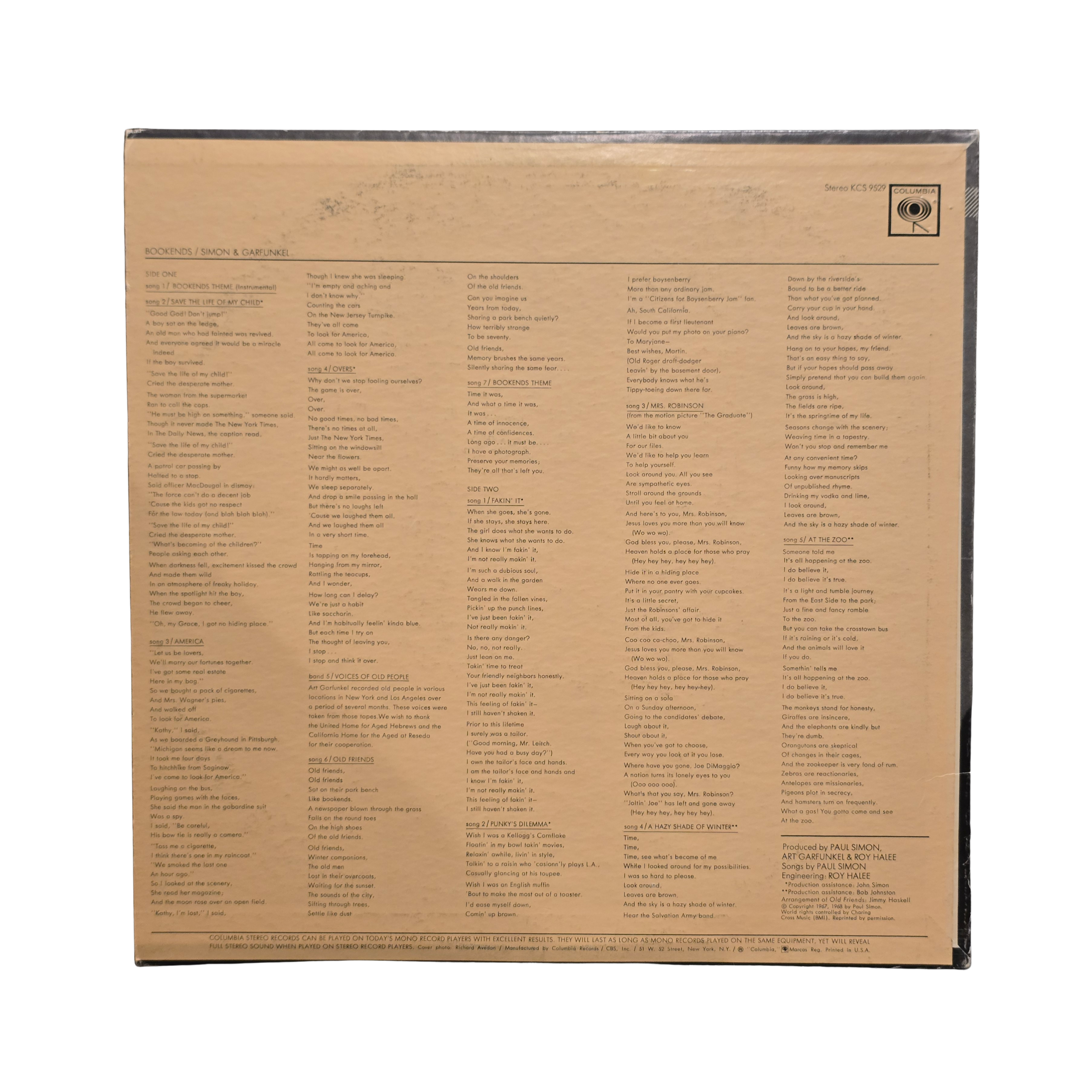 Simon And Garfunkel - Bookends - signed lp