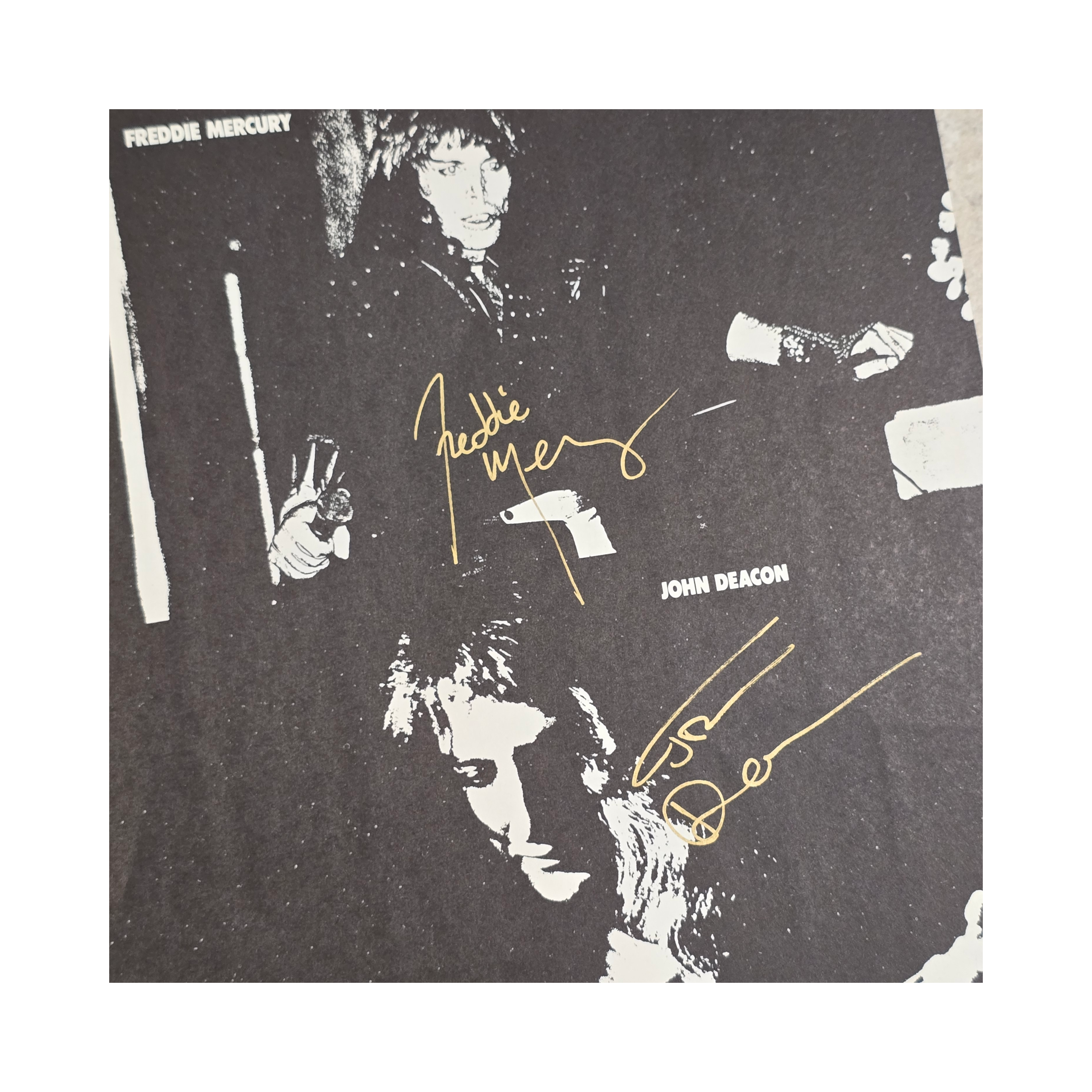 Queen - Sheer Heart Attack - signed fold out poster by 4  band members