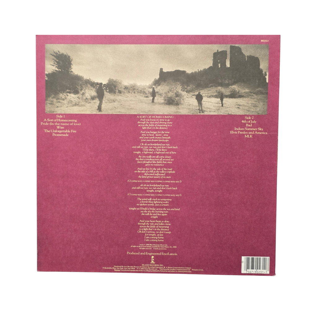 U2 - The Unforgettable Fire - signed lp by 4 band members