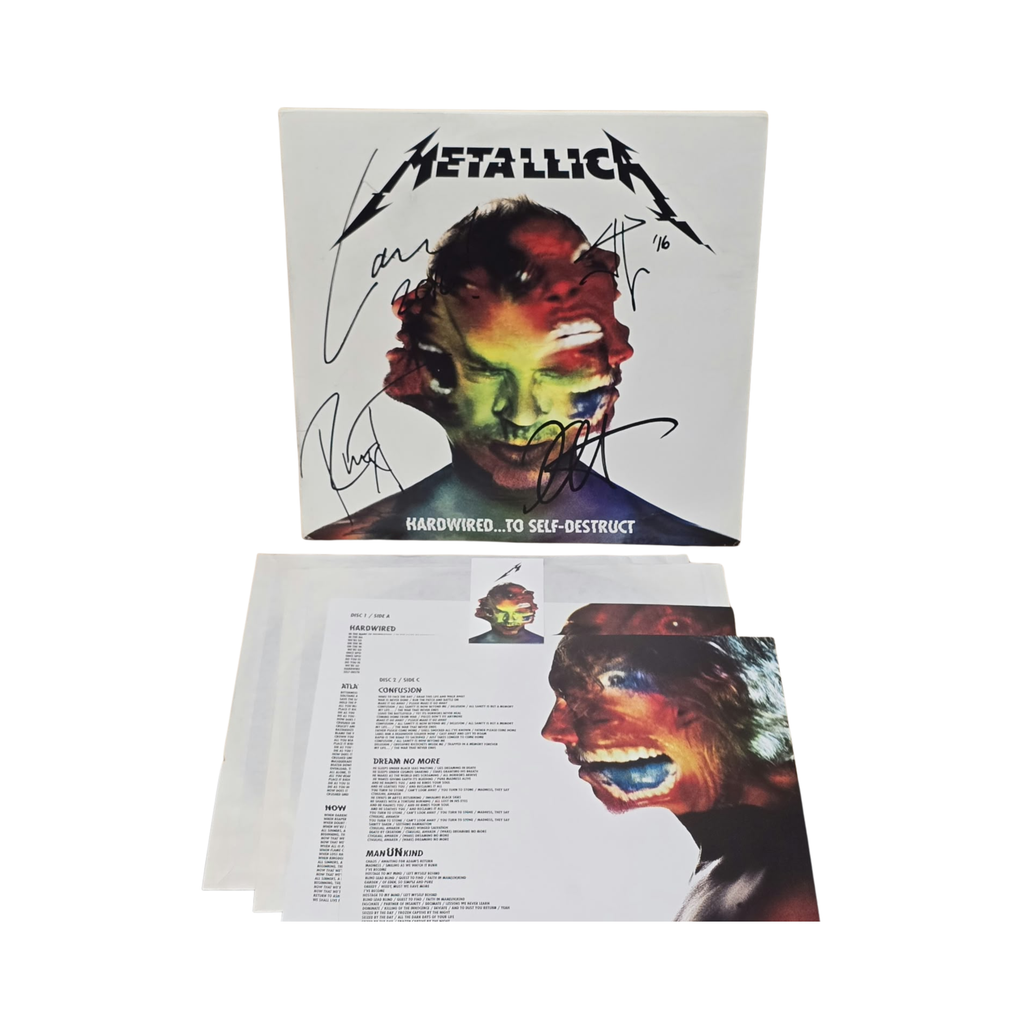 Metallica - Hardwired Limited Edition Red Vinyl -  signed lp by 4 band members,