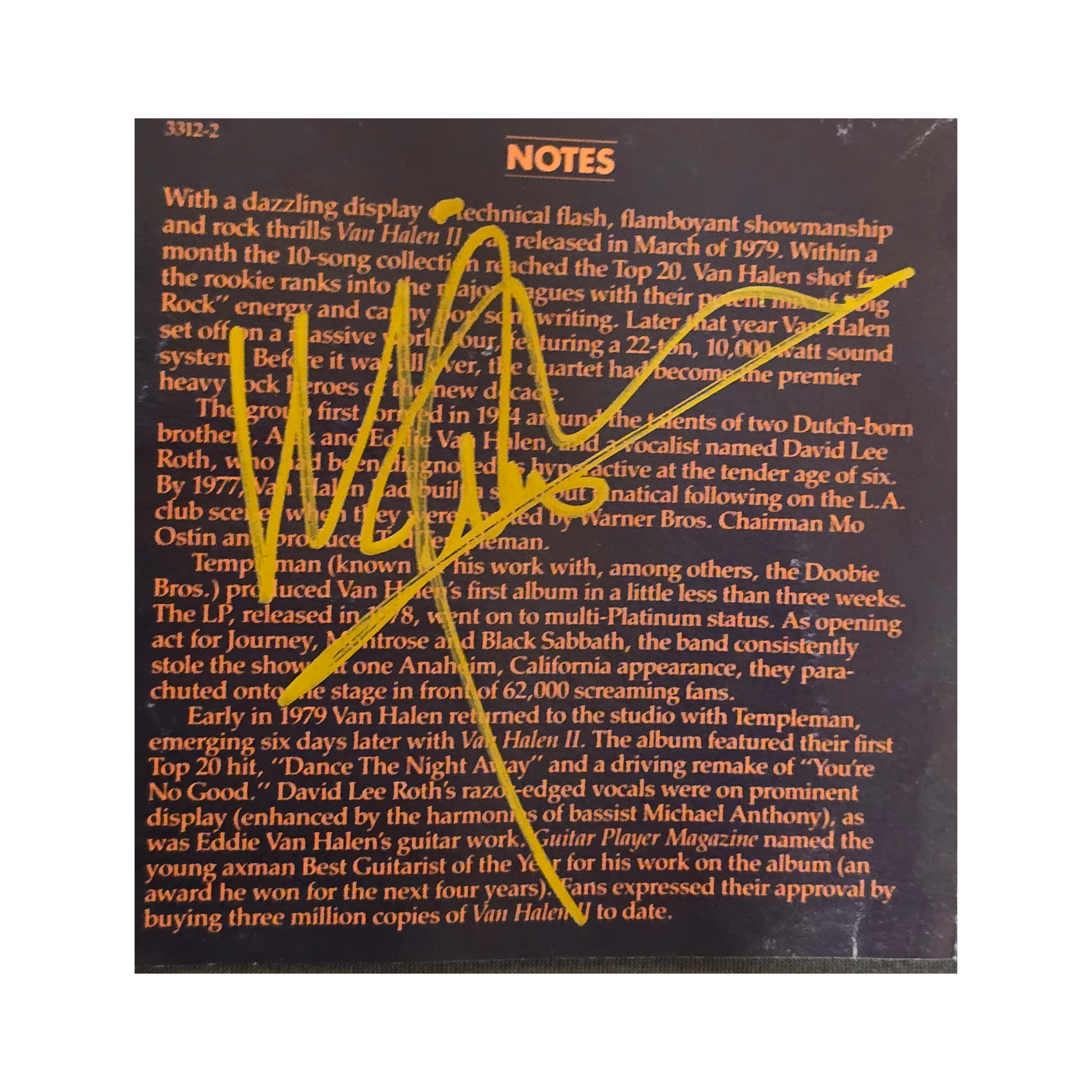 Van Halen - 2 - signed cd by 4 band members