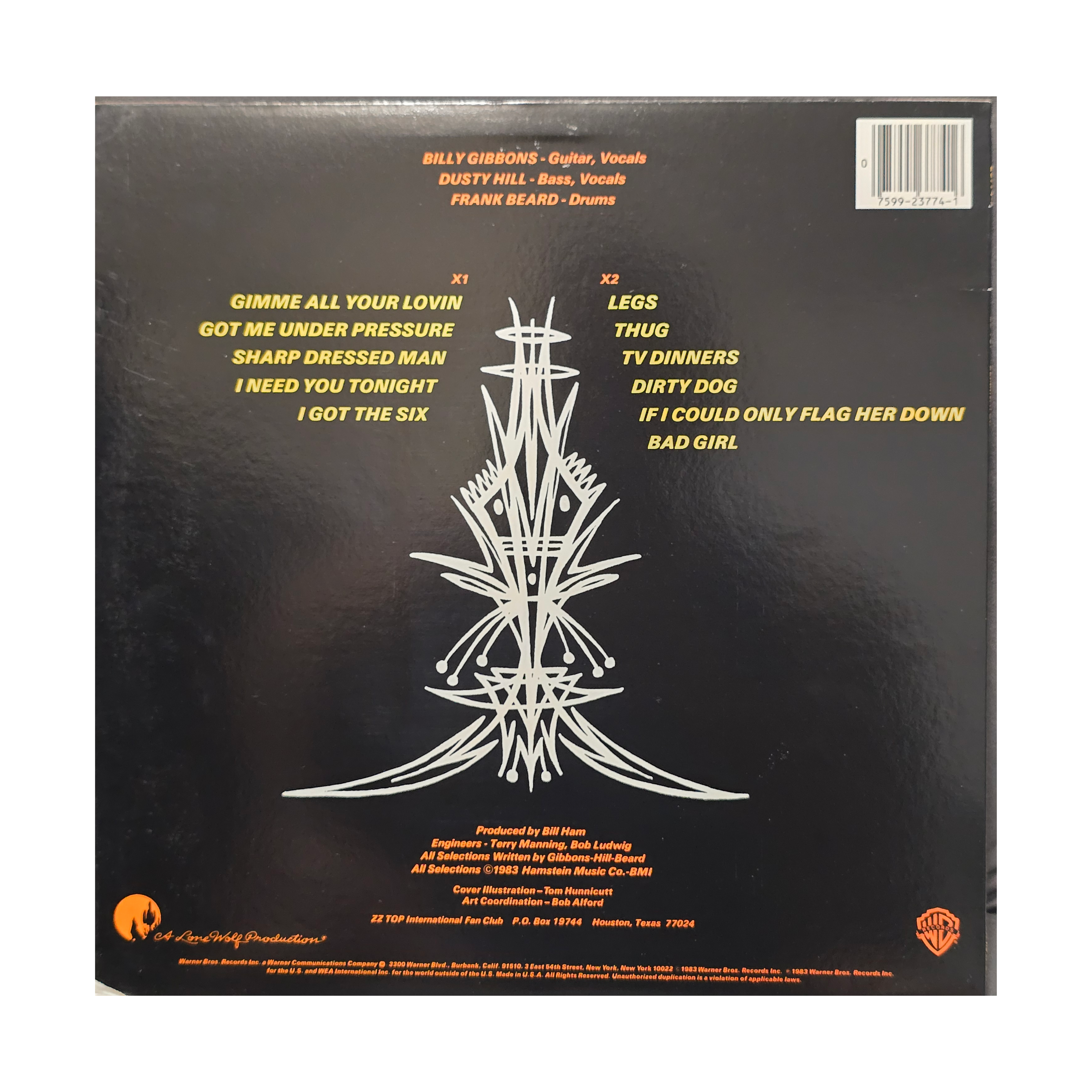 ZZ Top - Eliminator RL masterdisk - signed lp by 3 band members