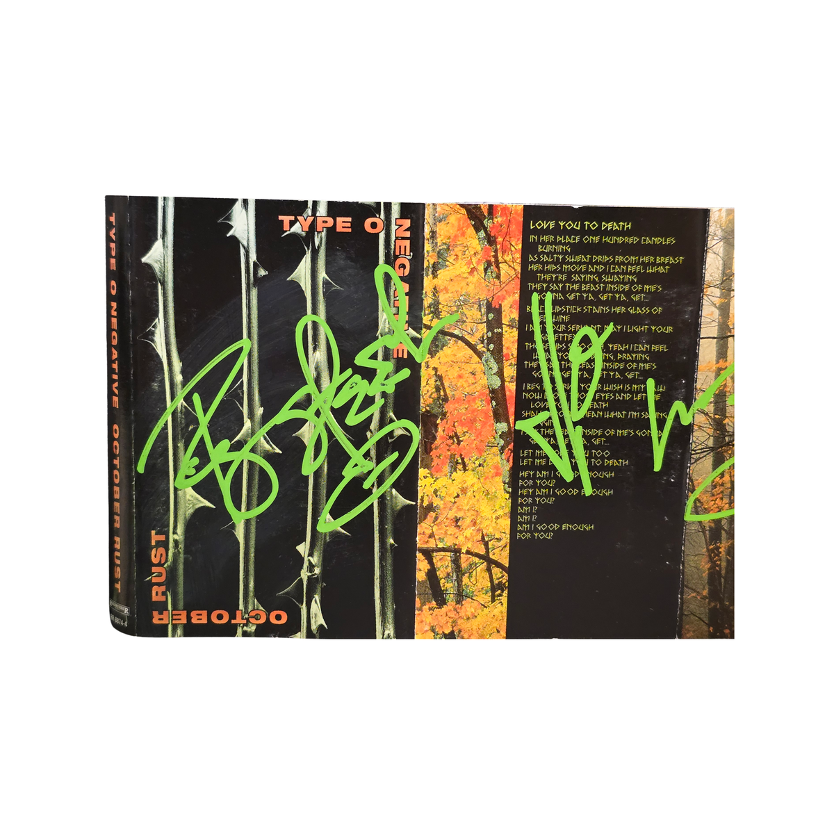 Type O Negative  - October Rust -signed cassette tape  by 4 band members