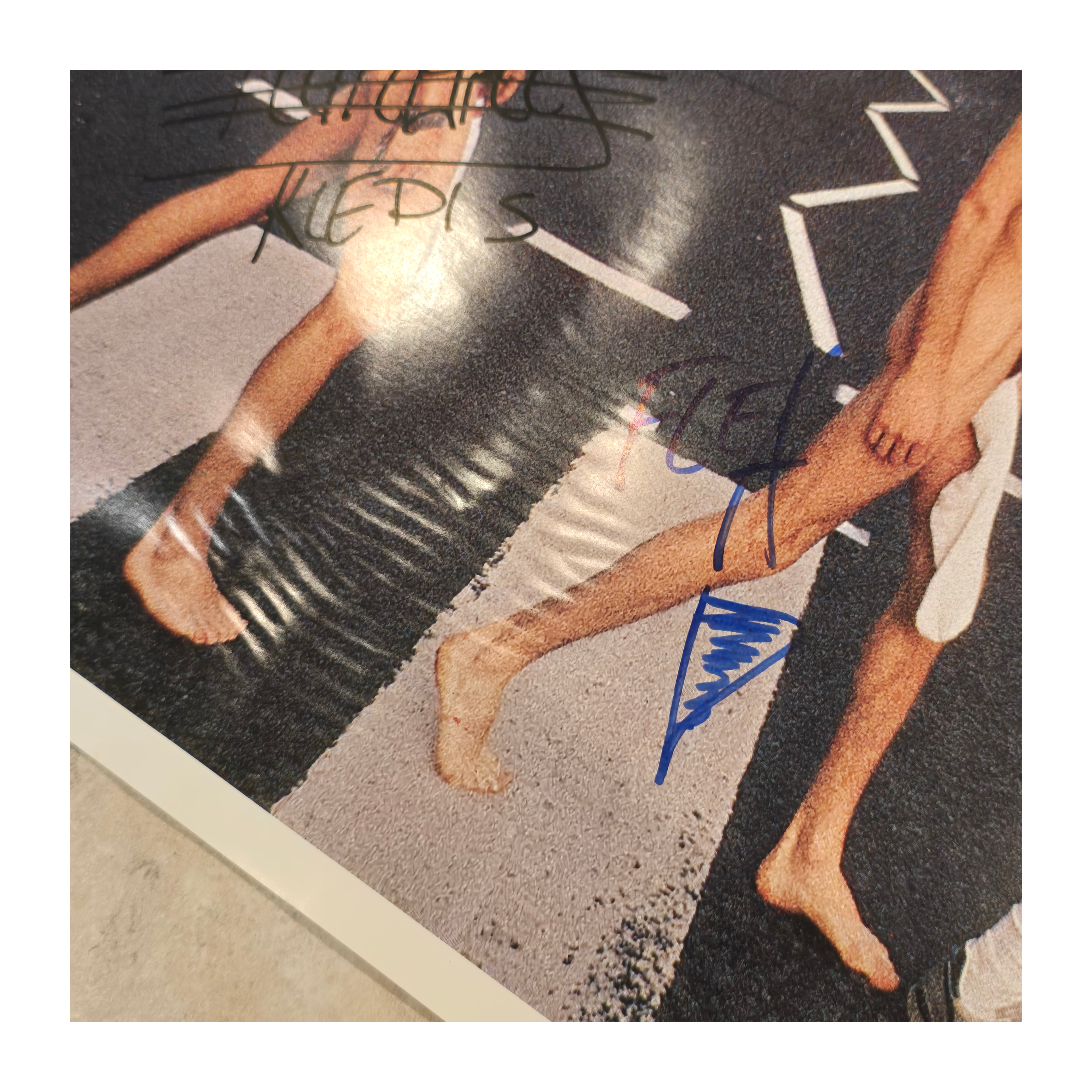 Red Hot Chili Peppers Abbey Road -  signed poster by 4 band members