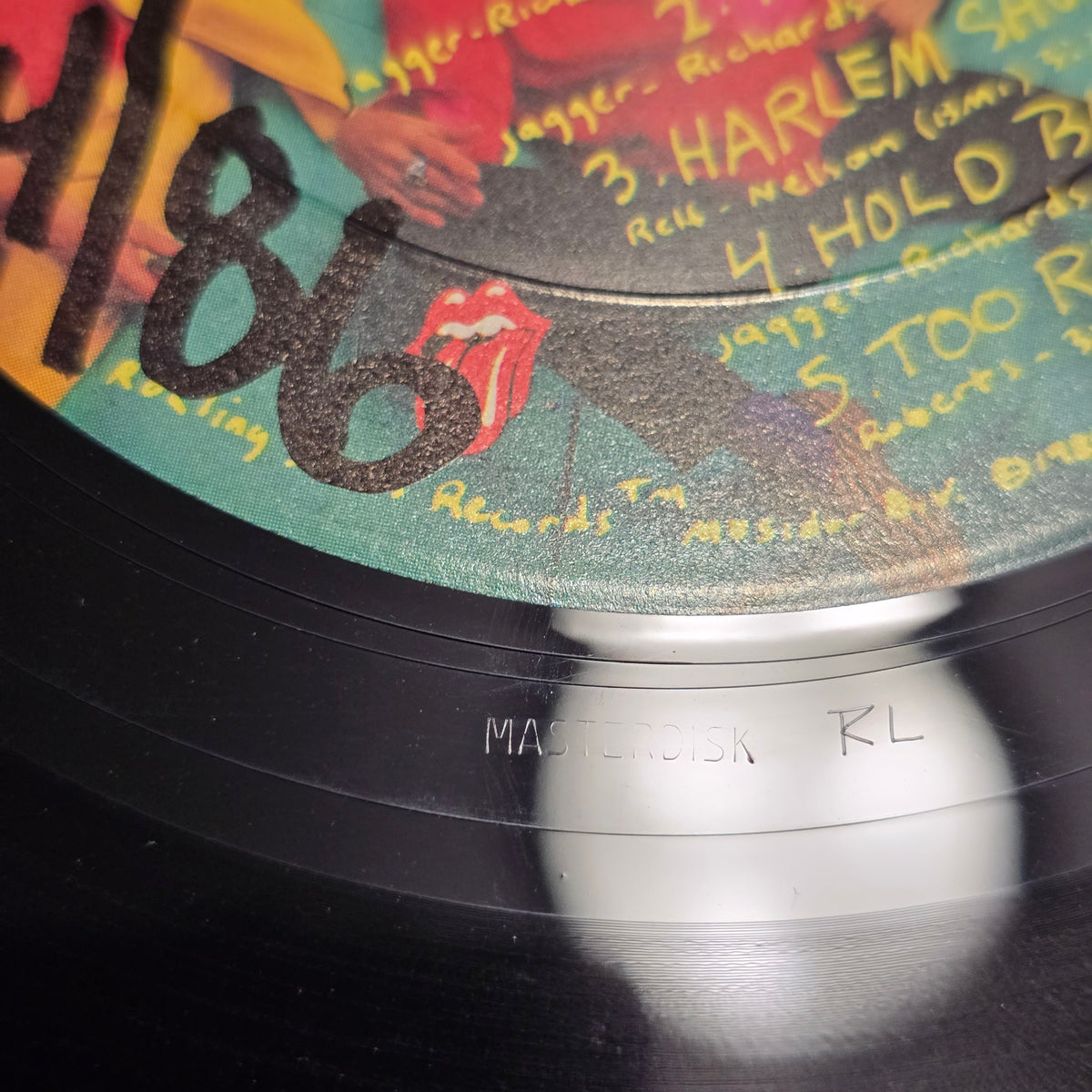 Rolling Stones - Dirty Works RL masterdisk - signed lp by 5 band members